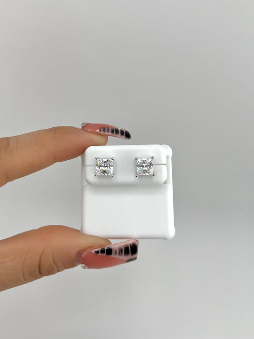 Silver 925 Earrings square 6mm