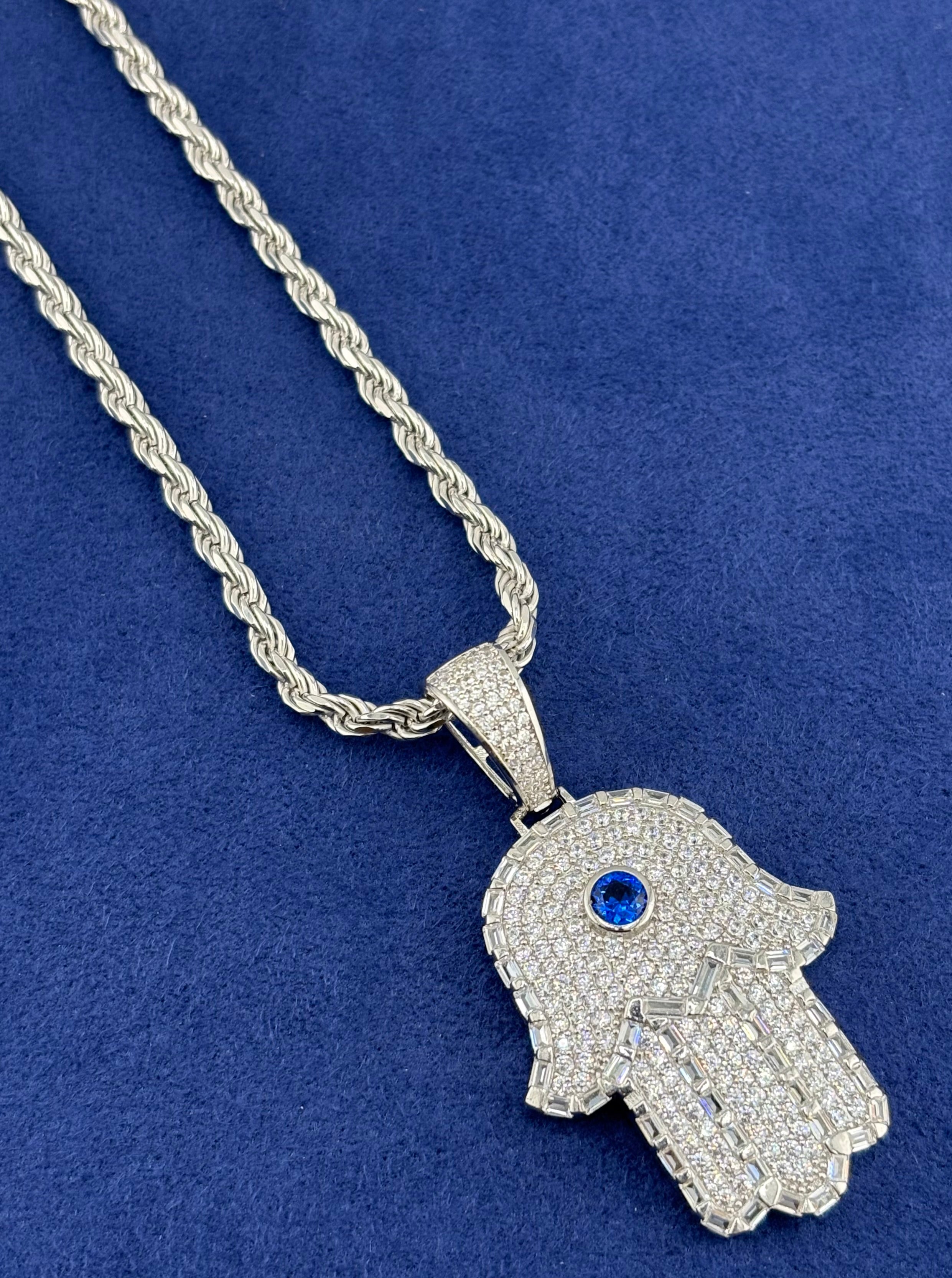 Silver 925 Hamsa Chain Set