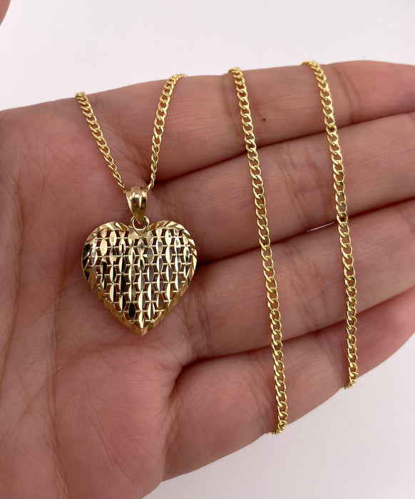 14k Gold Heart Chain Set CBP#36