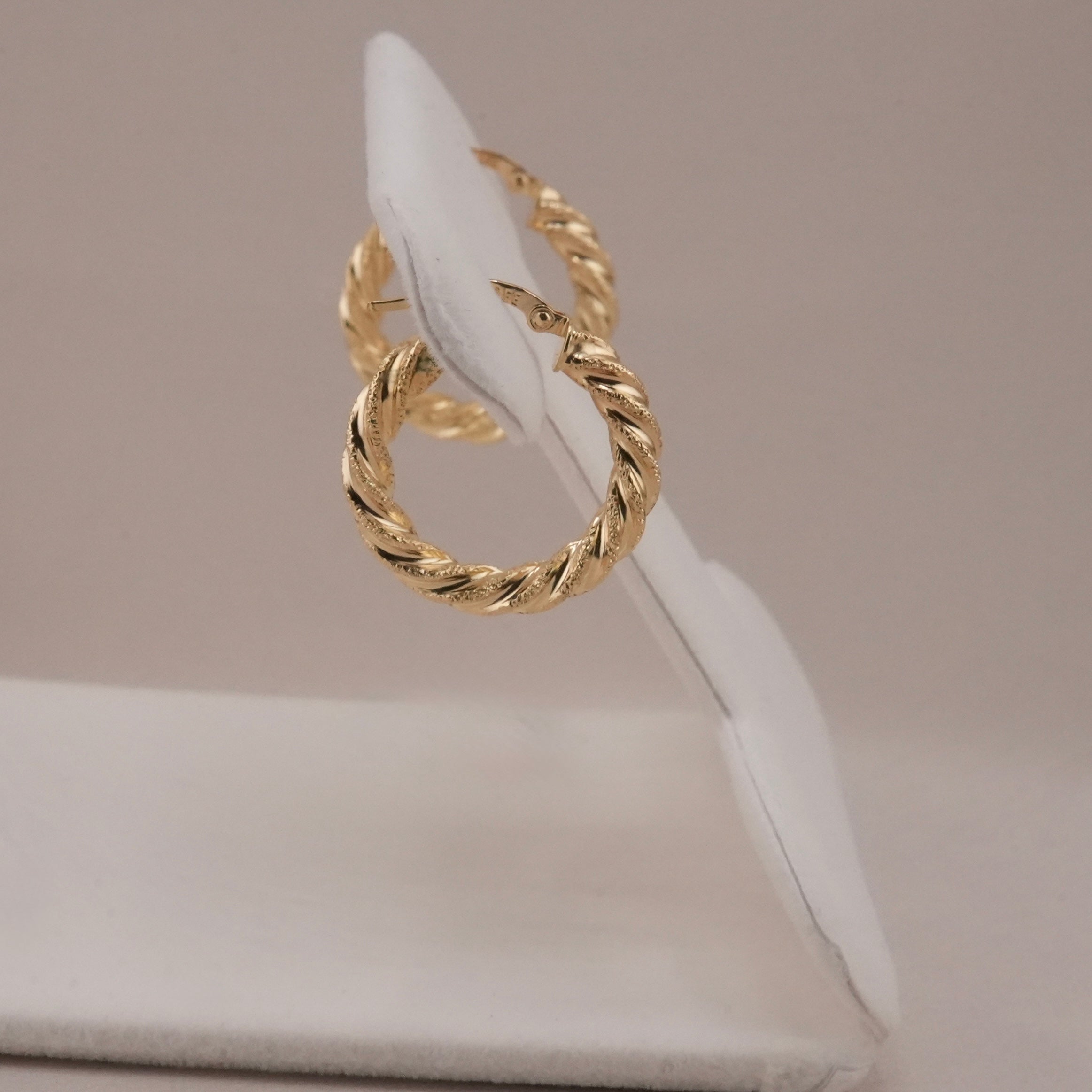 14k Gold Twisted Hoop Earrings
