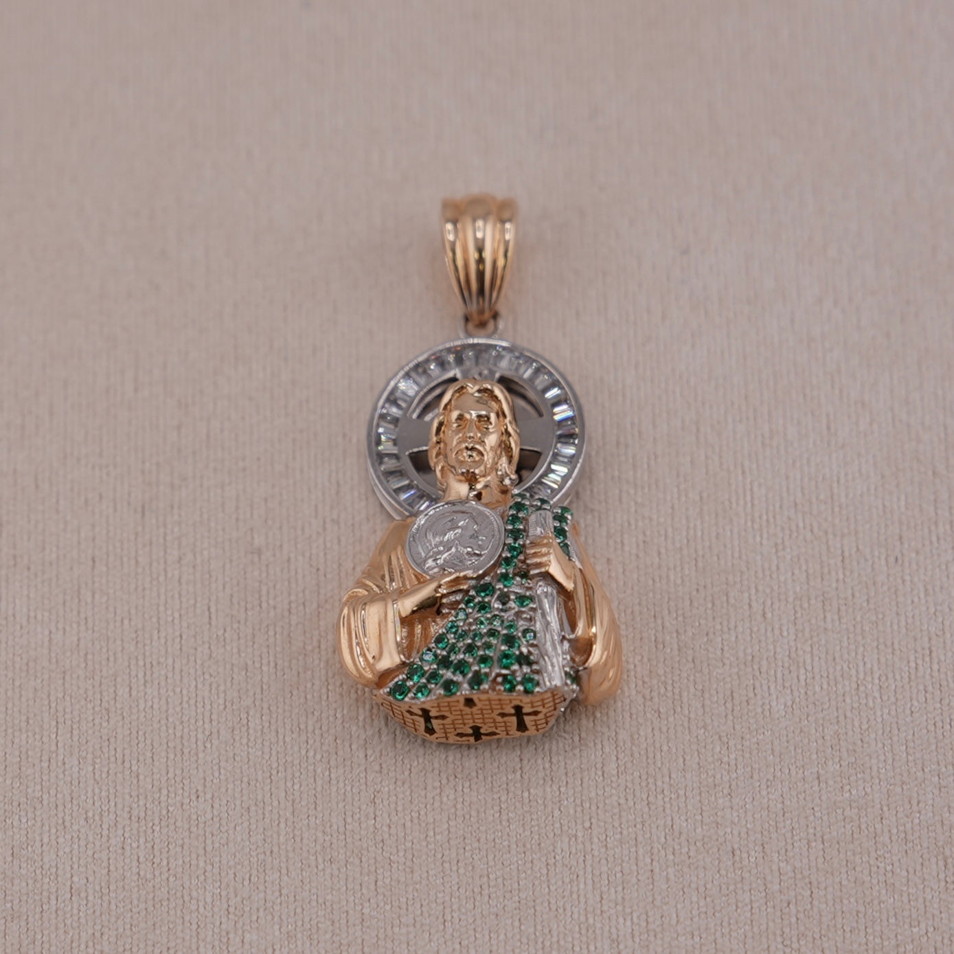 14k Gold 3D San Judas Pendant
