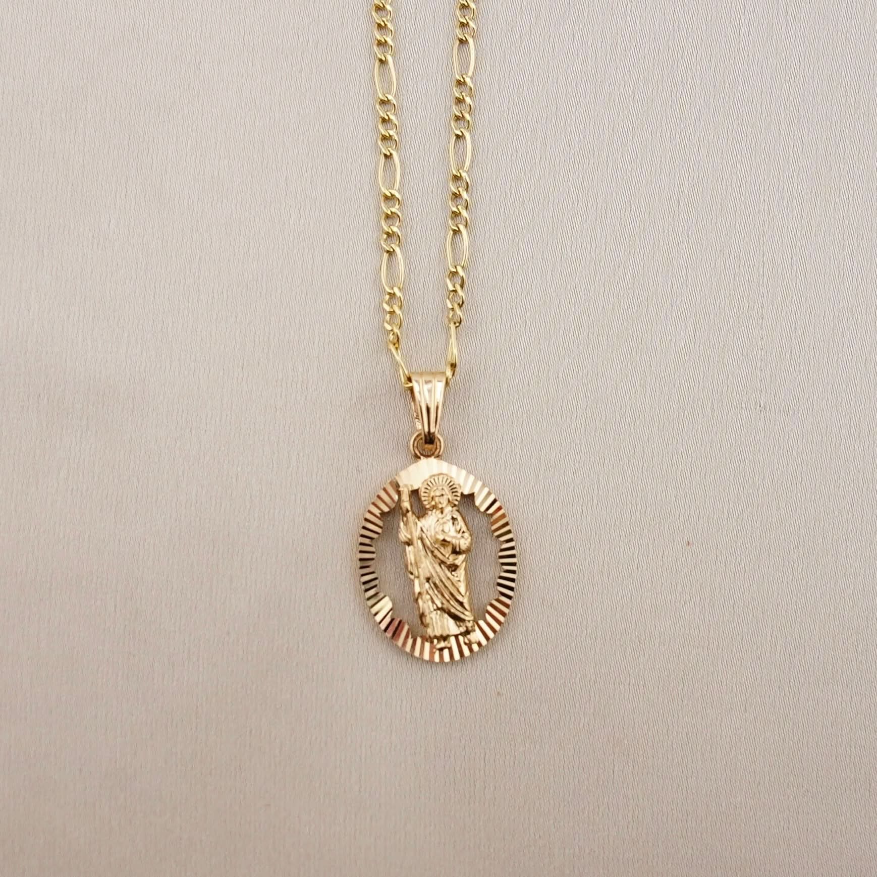 14k Gold San Judas Chain Set