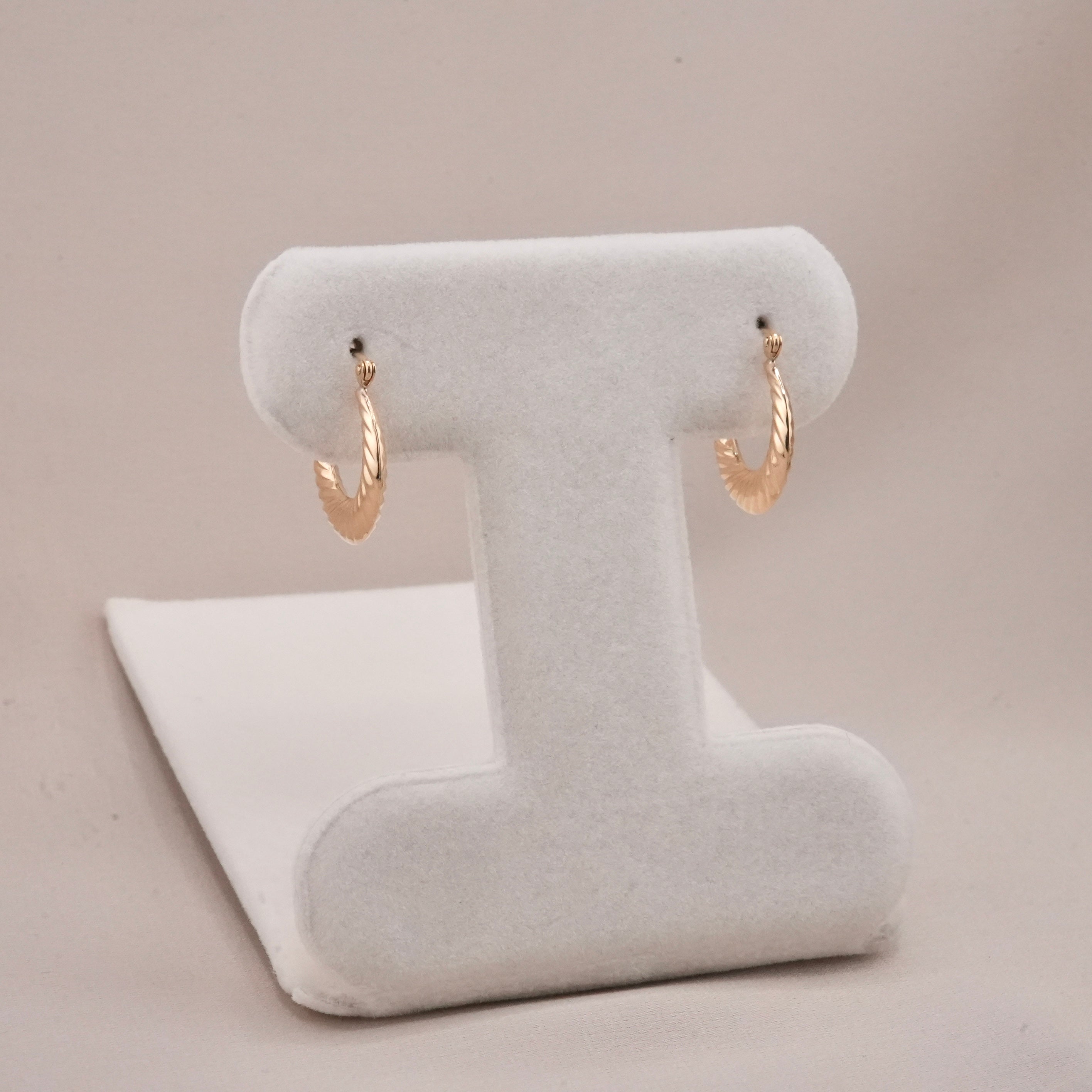 14k Gold Fancy Hoop Earrings