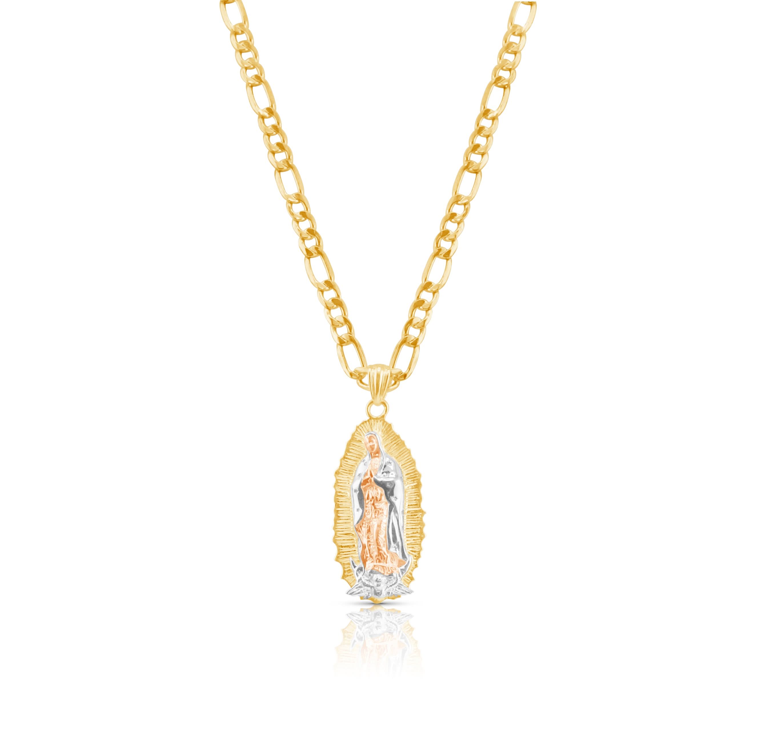 14k Gold Small Virgencita Pendant or Chain Set