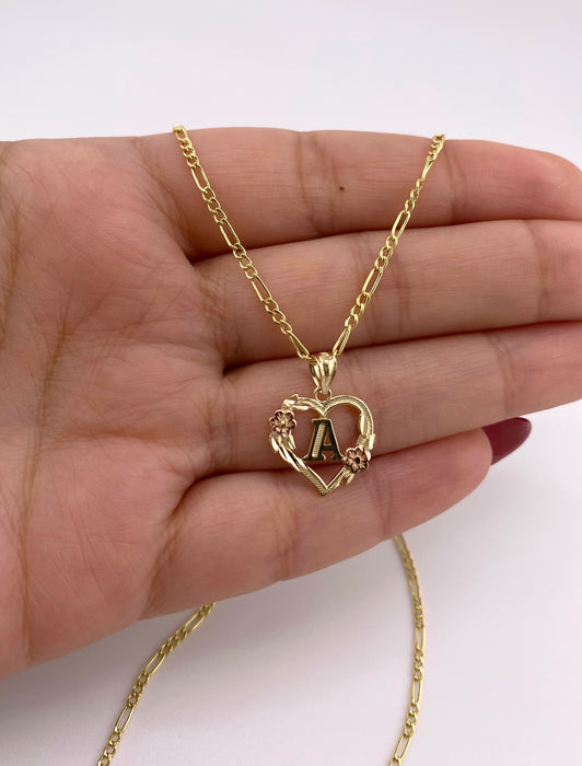 14k Gold Initial Chain Set