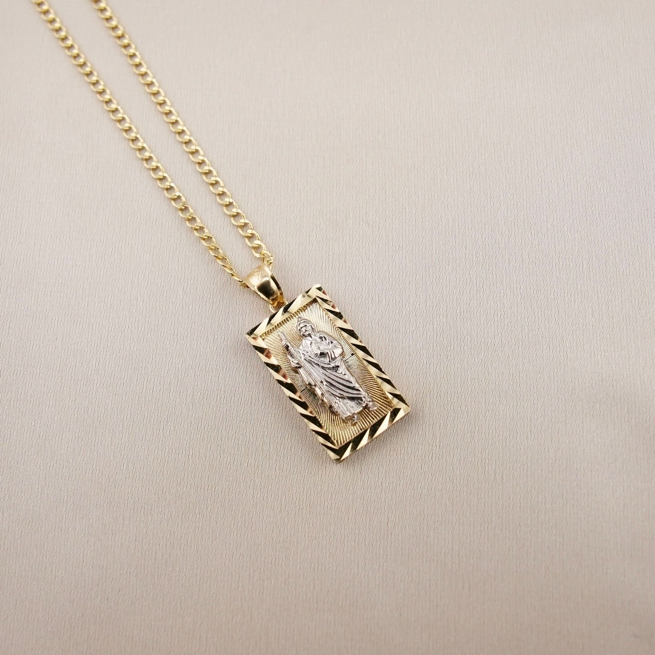 14k Gold San Judas Chain Set