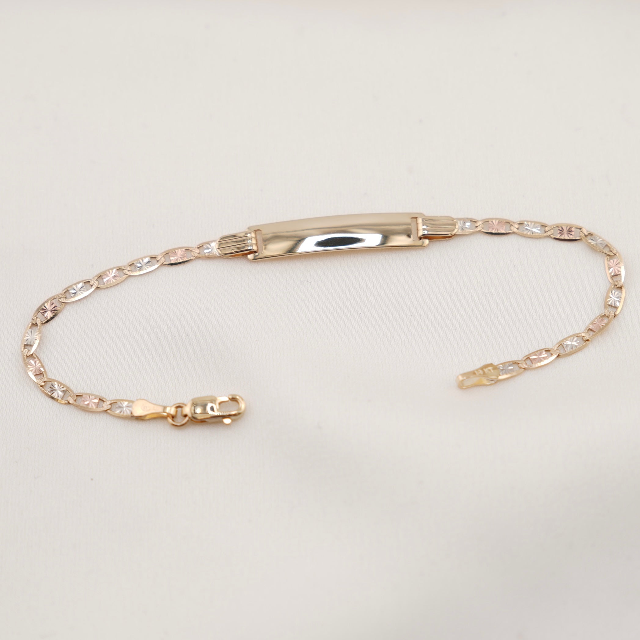 14k Gold Solid Valentino Baby ID Bracelet