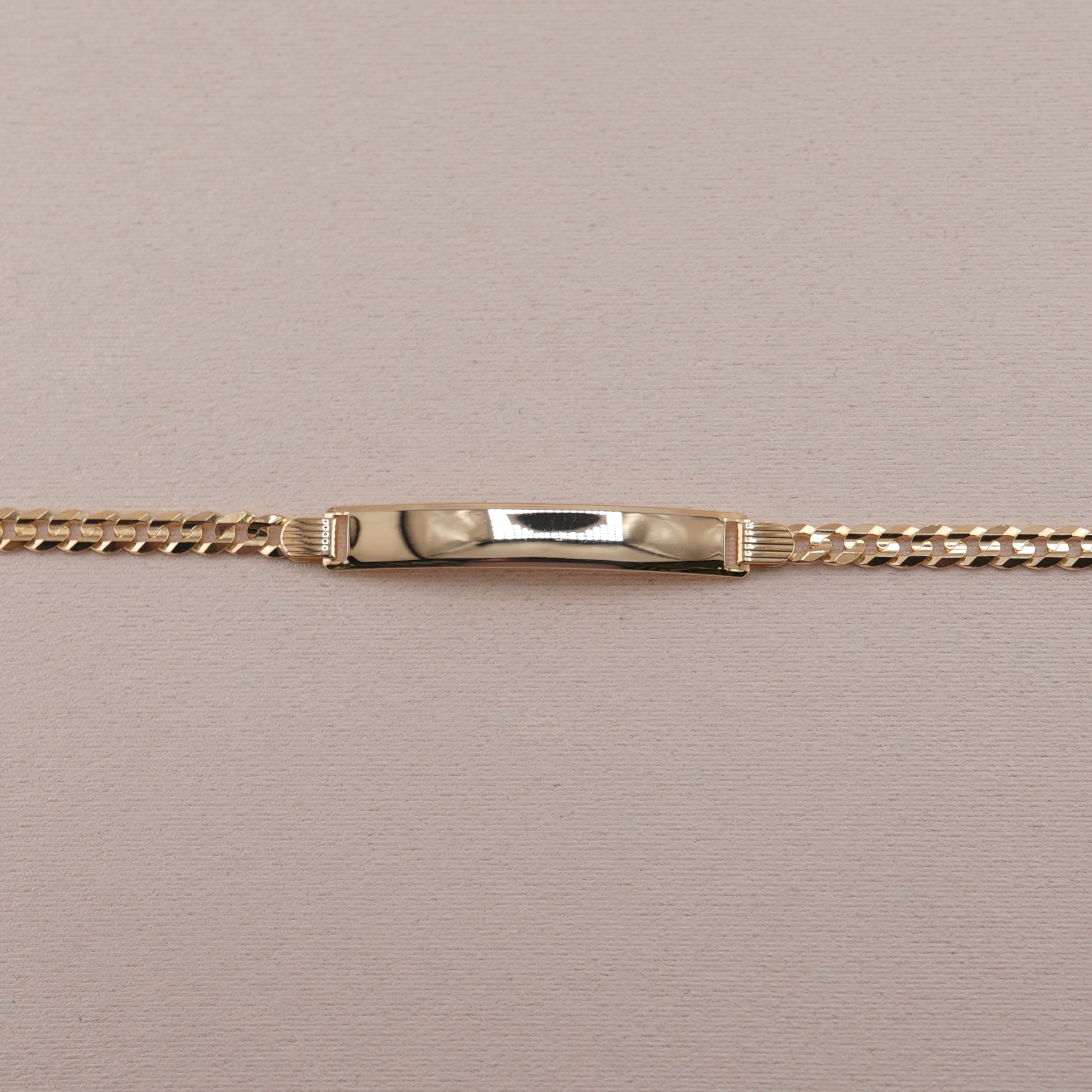 14k Gold Women’s Solid Curb ID Bracelet 4.5mm
