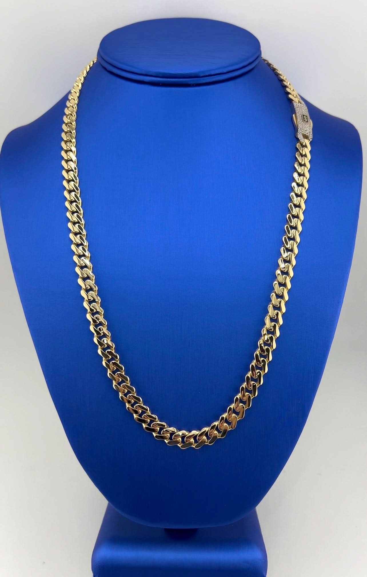 14k Gold Hollow Monaco Chain 7.5mm