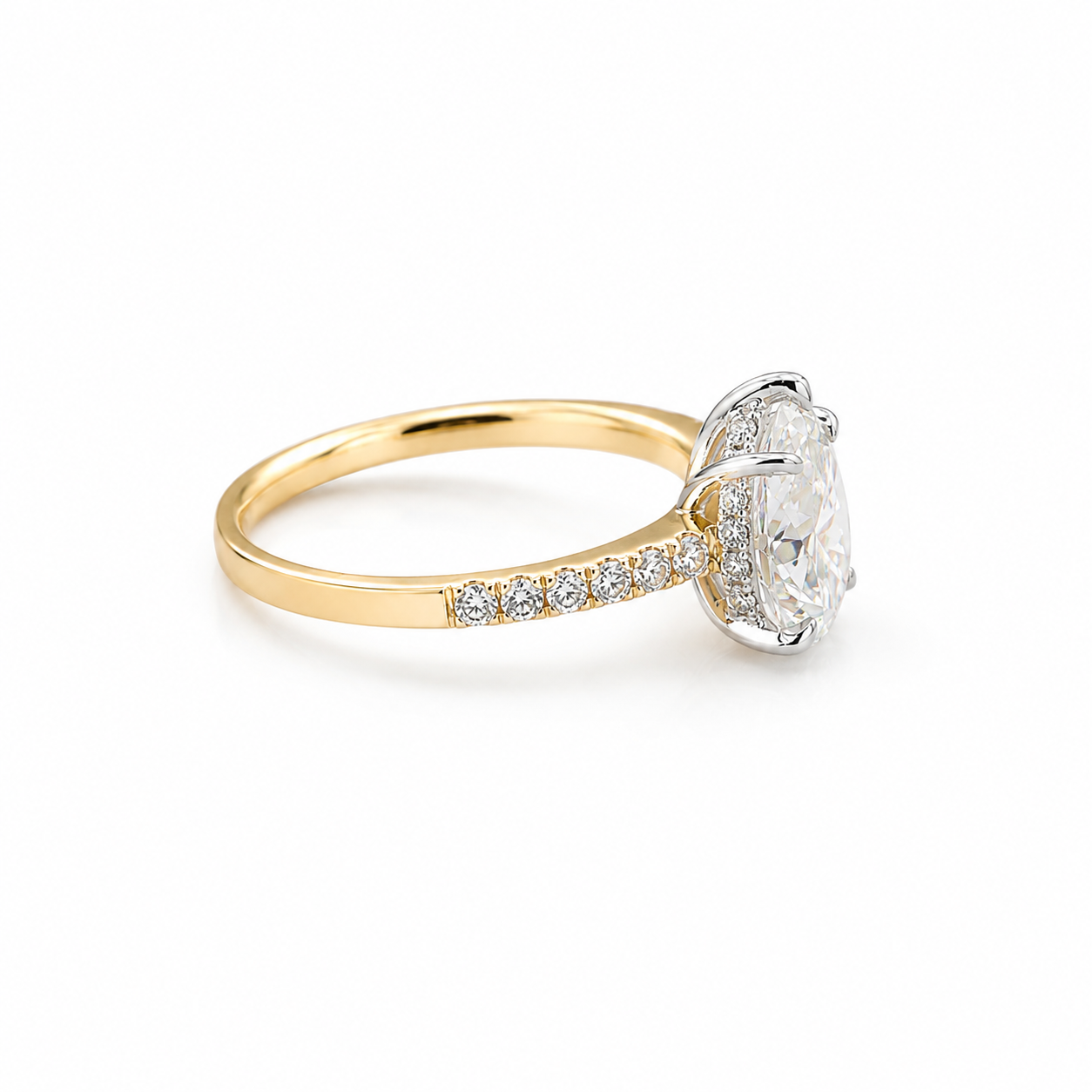 14k Gold Pear Lab Diamond Ring 2.09ct