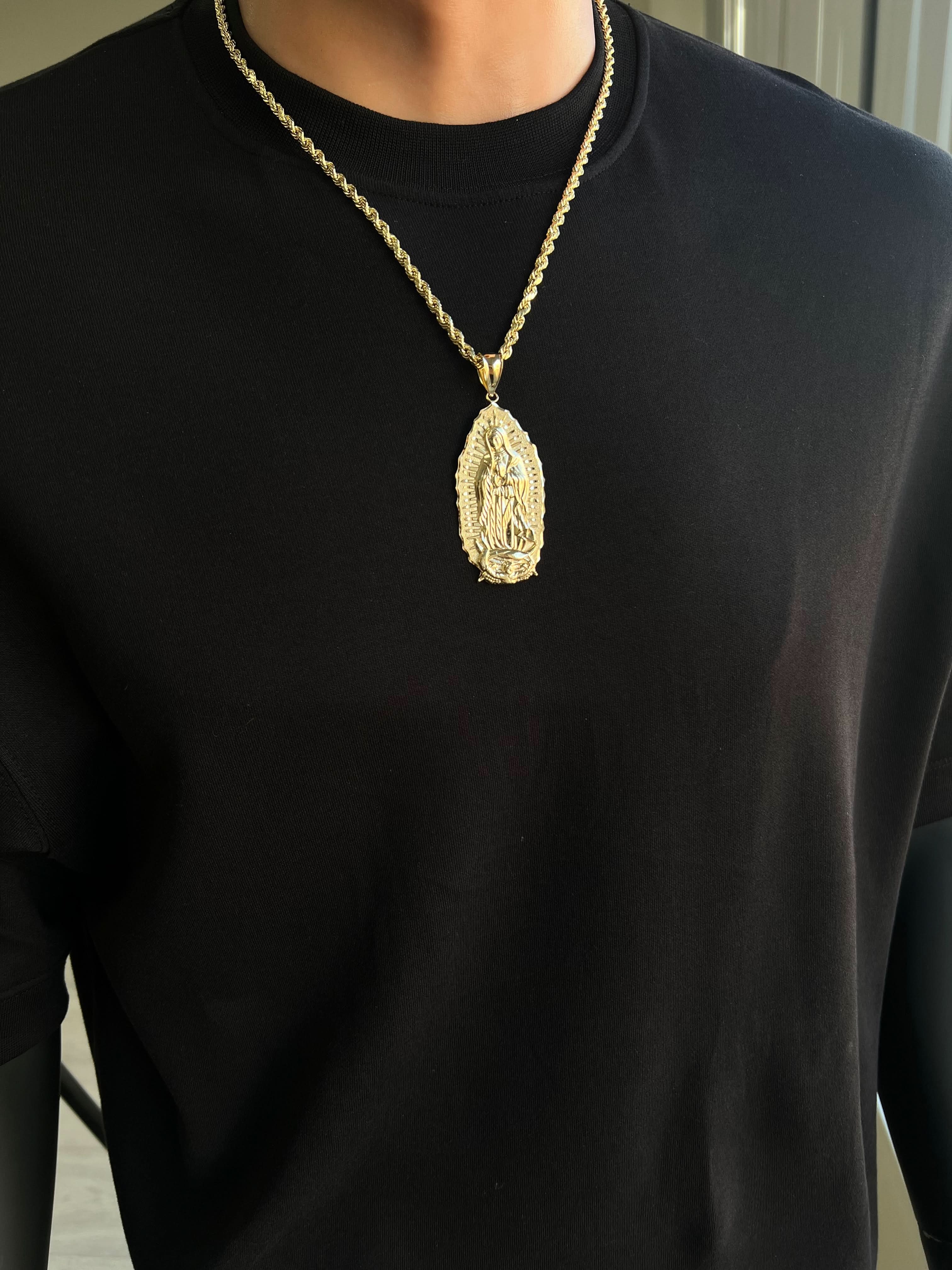 14k Gold XL Virgencita Pendant or Chain Set