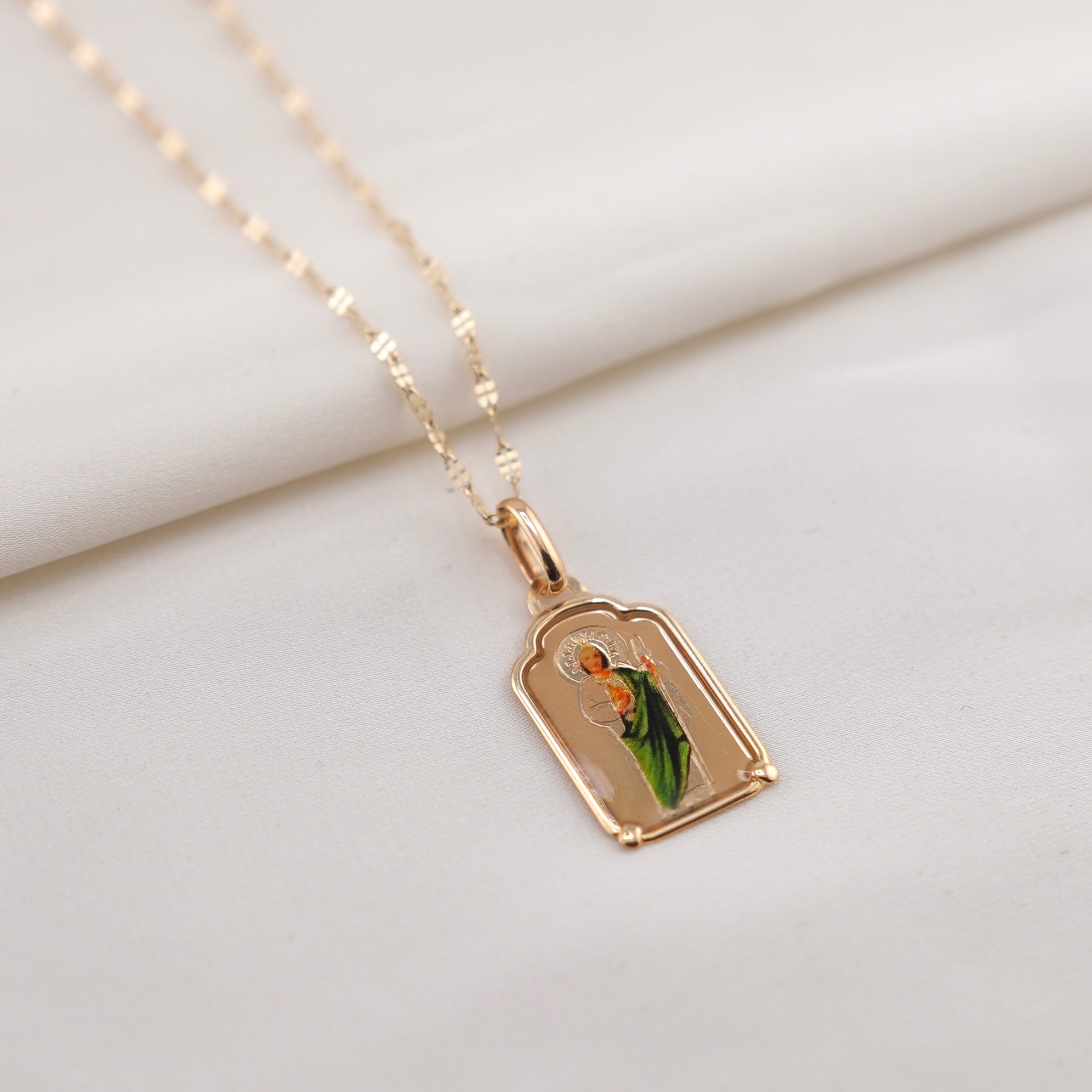 14k Gold San Judas Chain Set