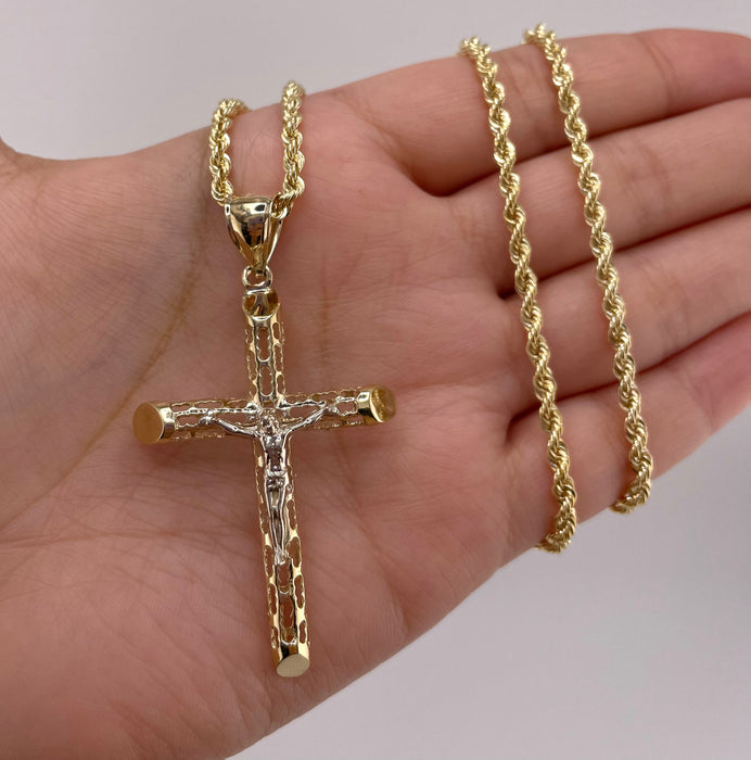 14k Gold Cross Chain Set CBP#1