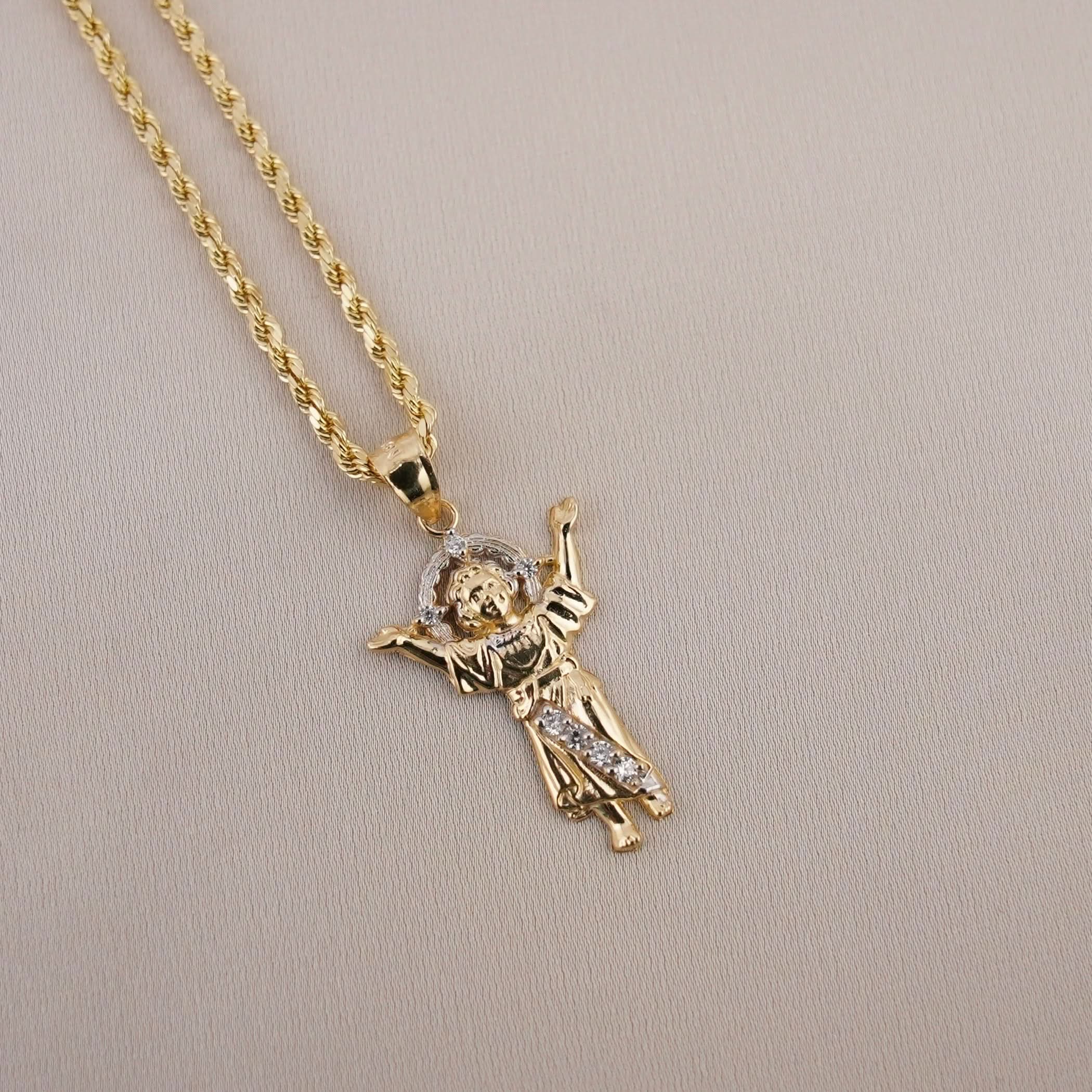 14k Gold Divino Niño Chain Set