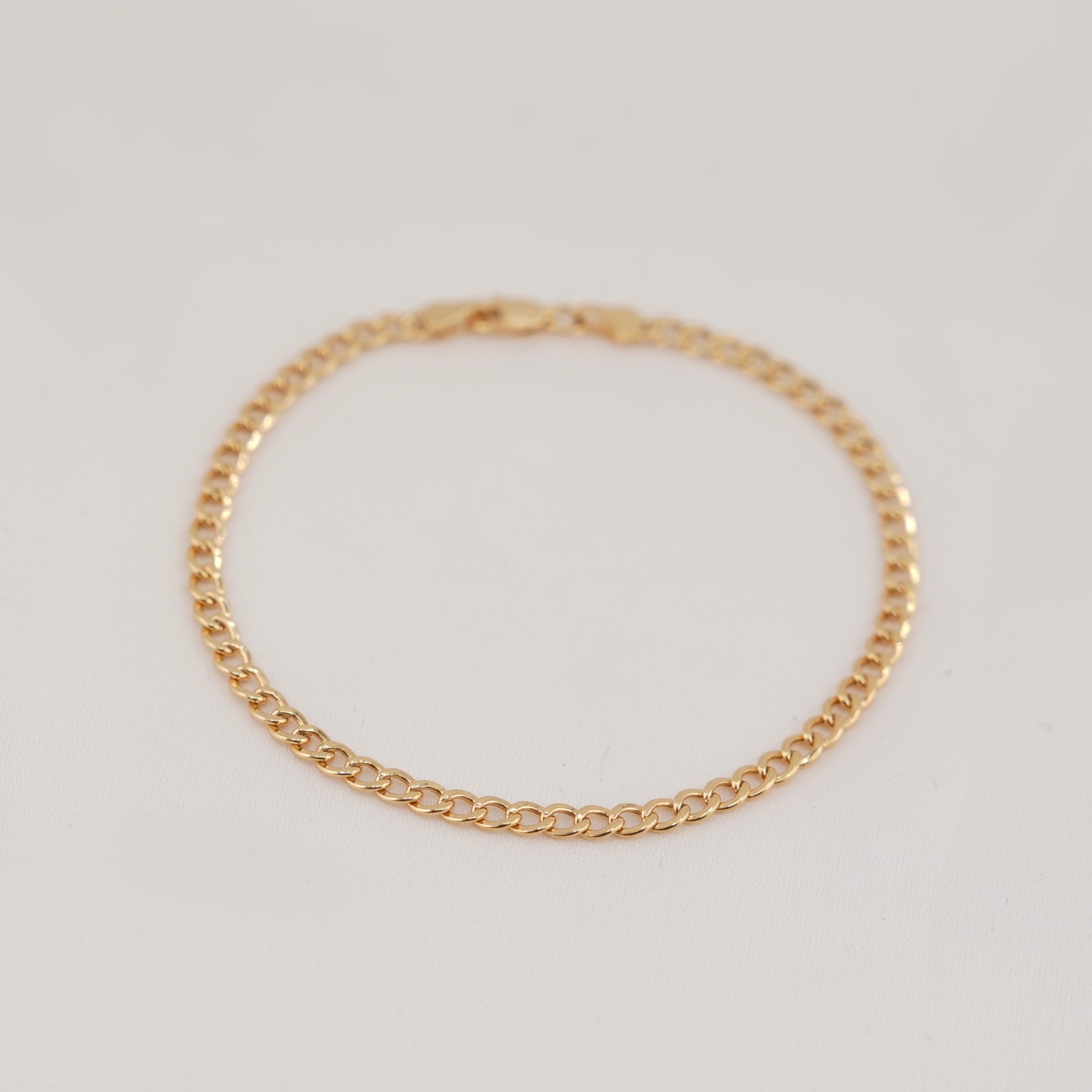14k Gold Hollow Curb Bracelet 3.2mm