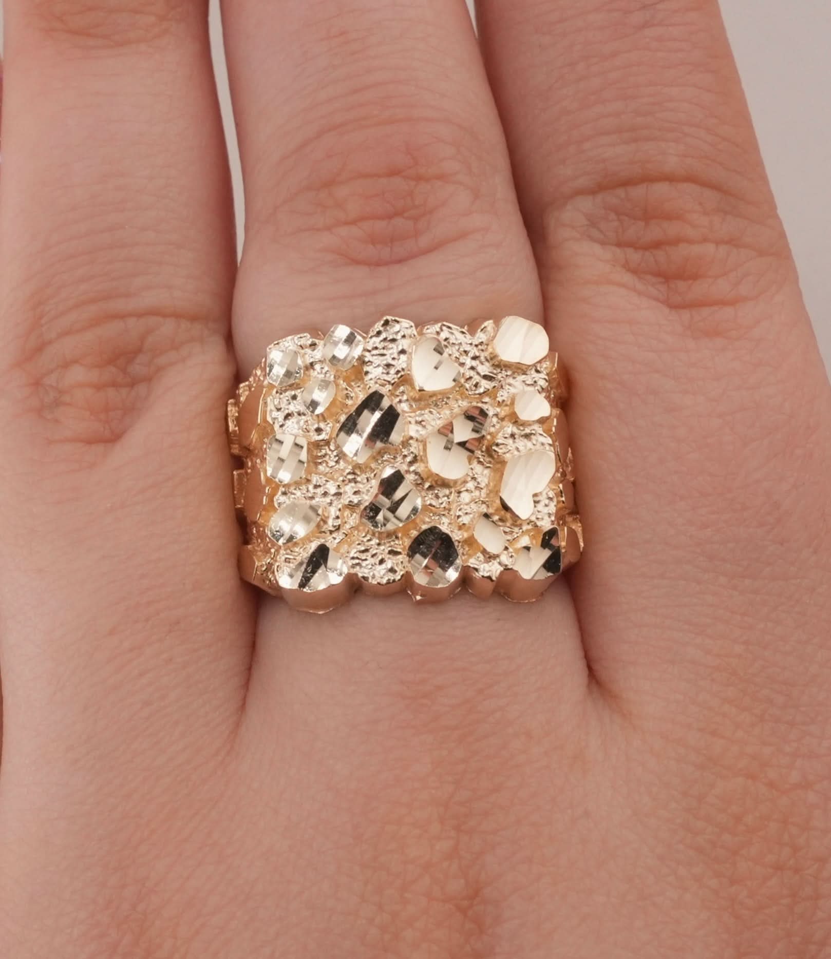 14K Gold Nugget Men's Ring
