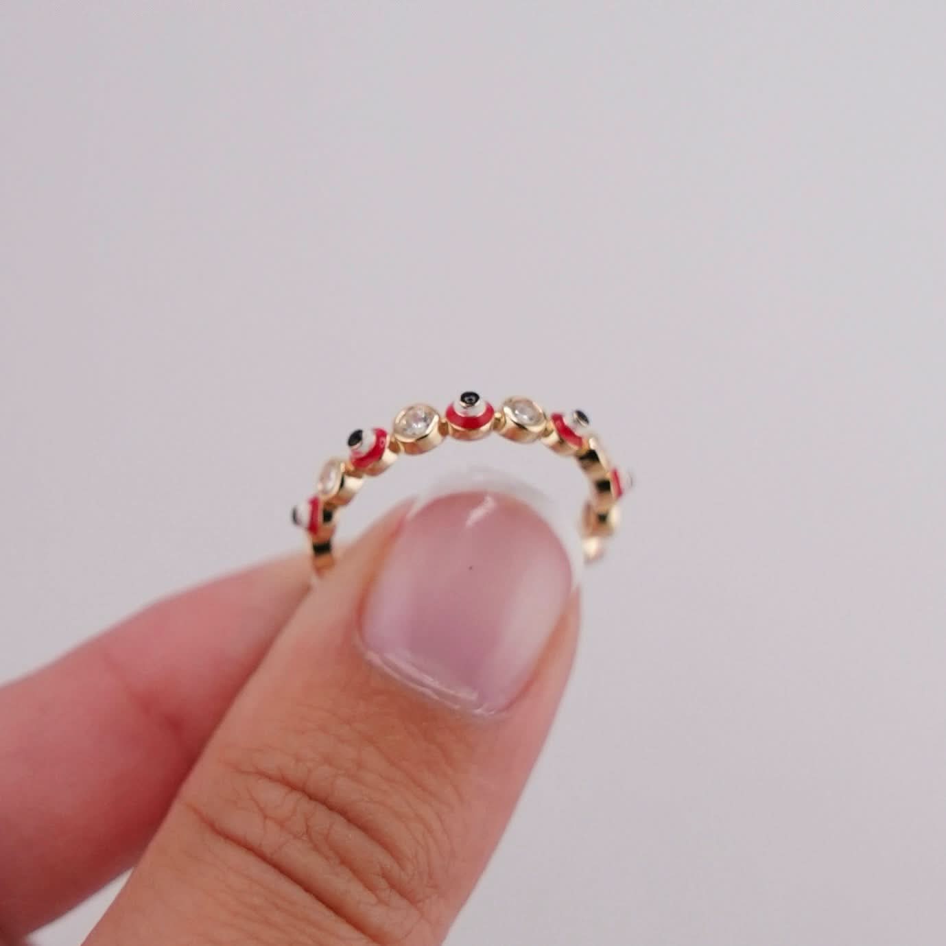 14k Gold Evil Eye Ring