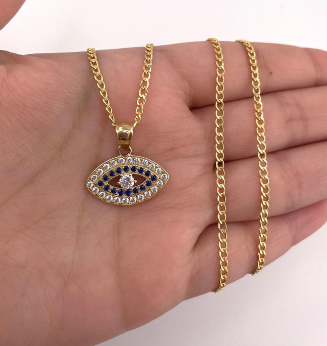 14k Gold Evil Eye Chain Set CBP#40