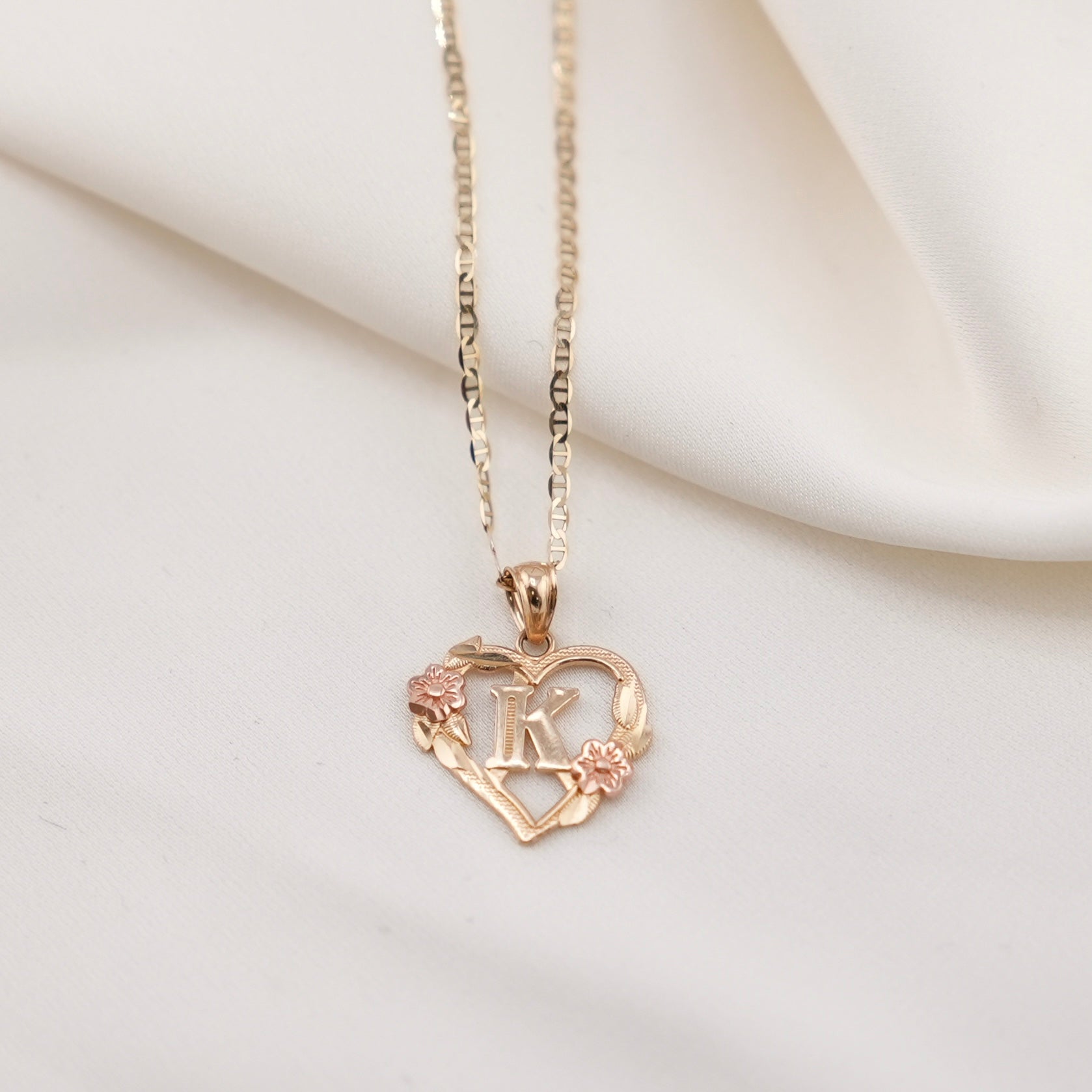 Simple Initial Chain 14k Gold Initial Chain Set