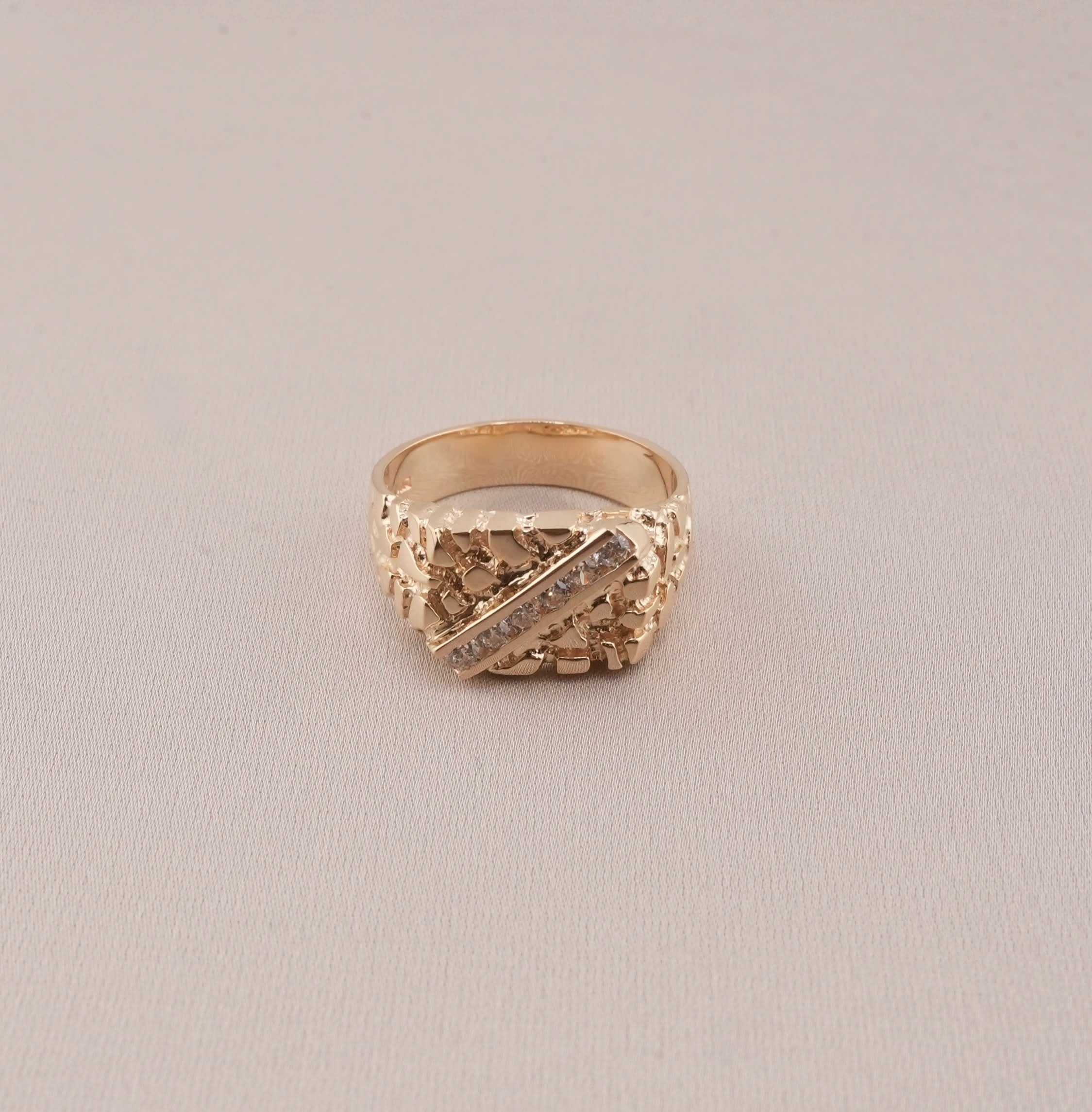 14K Gold Nugget Men's Ring