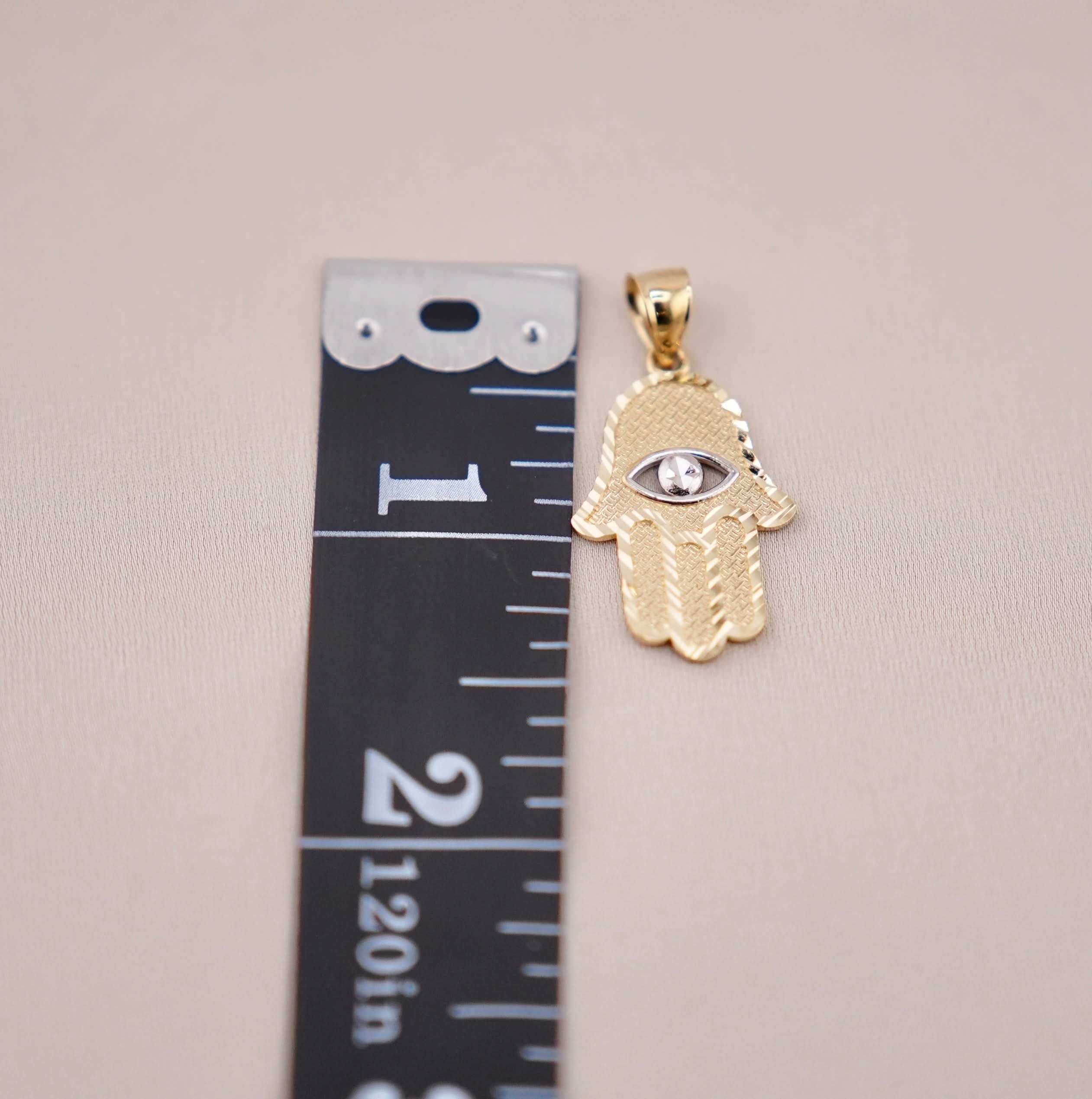 14k Gold Medium Hamsa Pendant