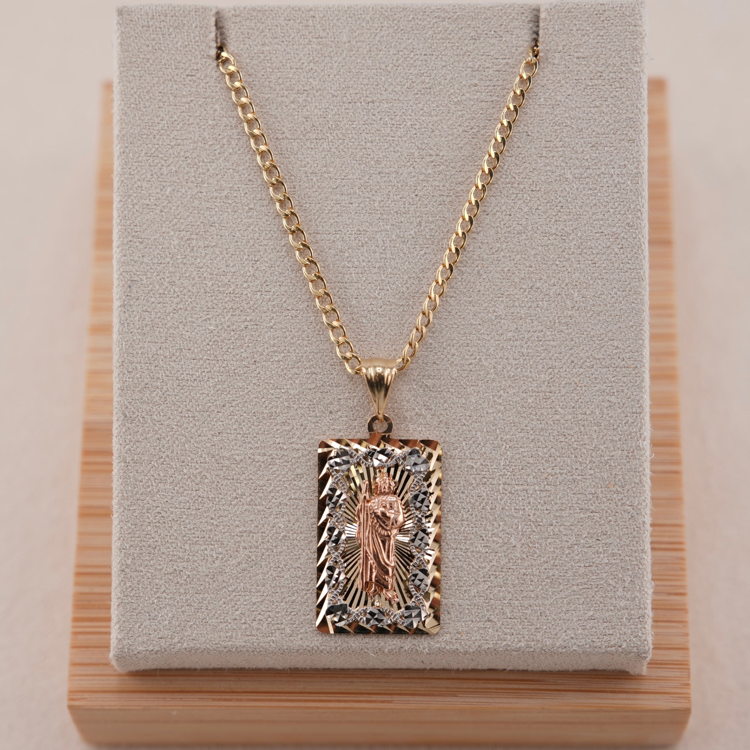 14k Gold San Judas Chain Set