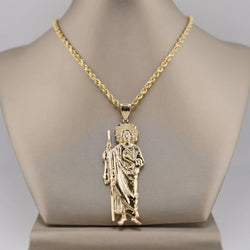 14k Gold Large San Judas Chain Set
