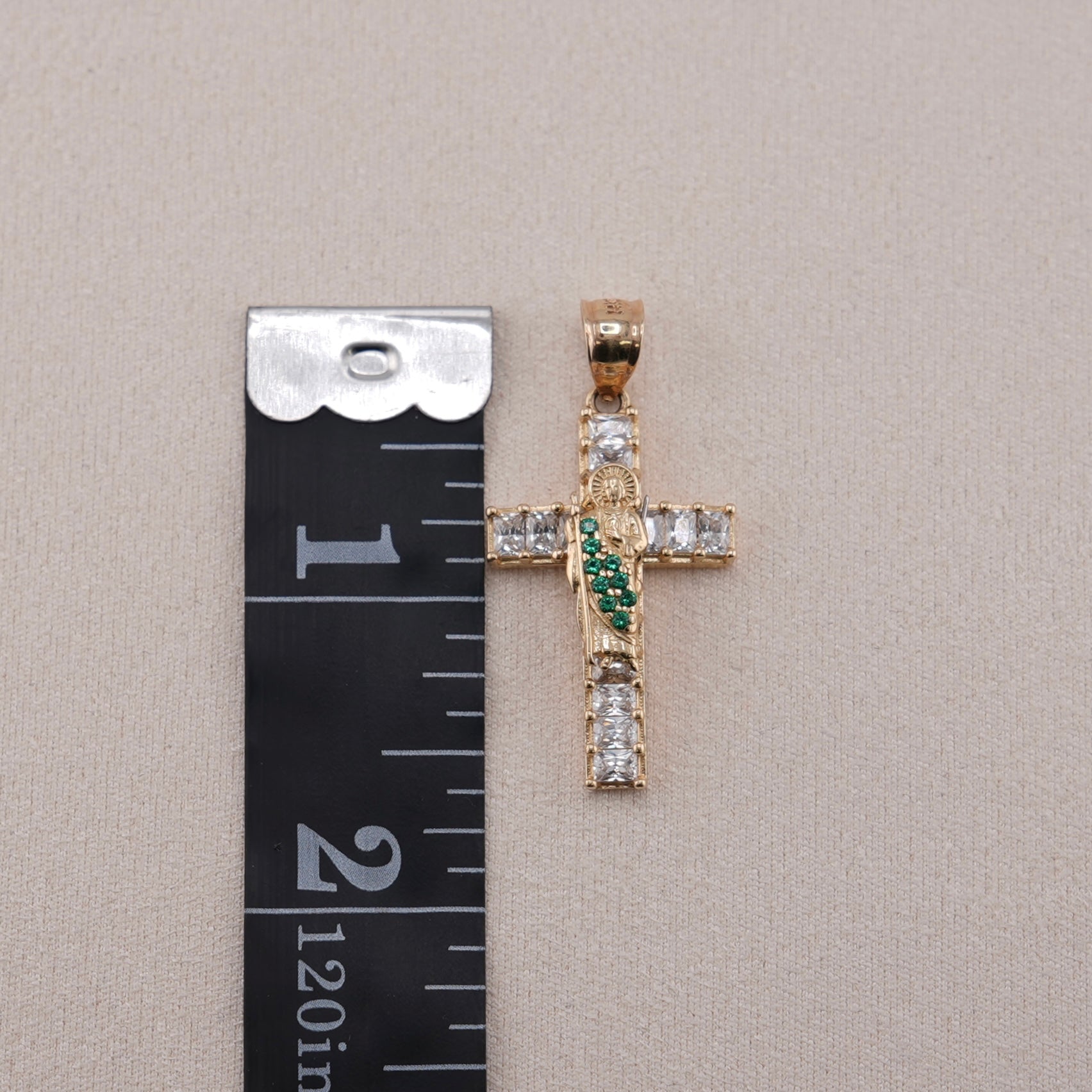 14k Gold San Judas Cross Pendant