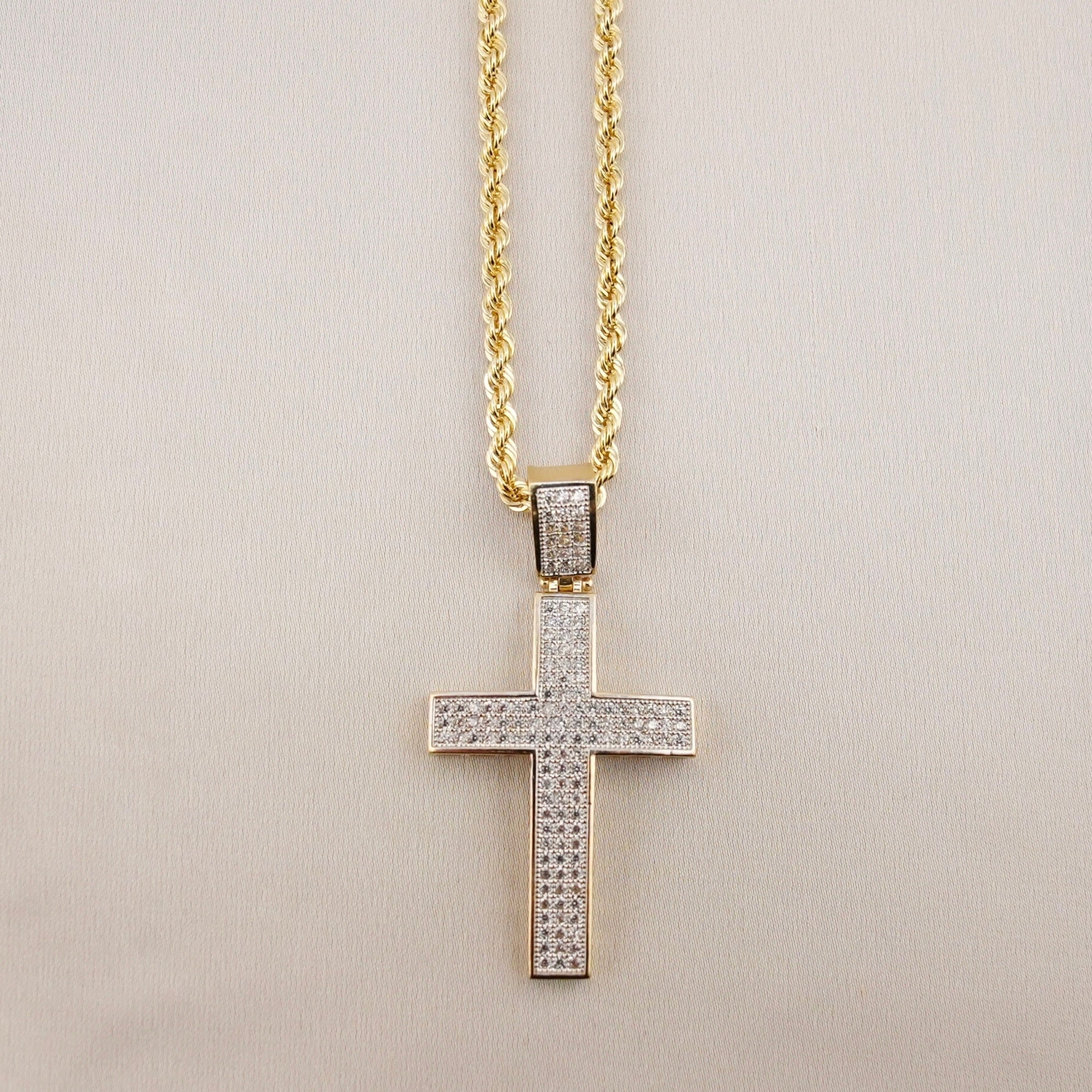 14k Gold Cross Chain Set