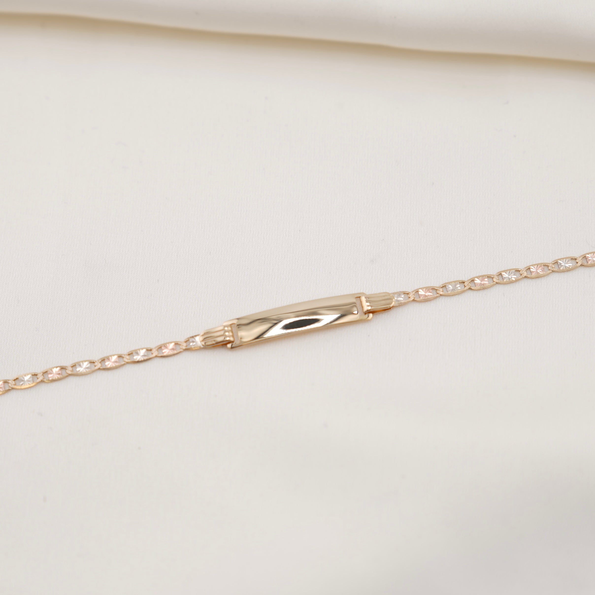 14k Gold Solid Valentino Baby ID Bracelet