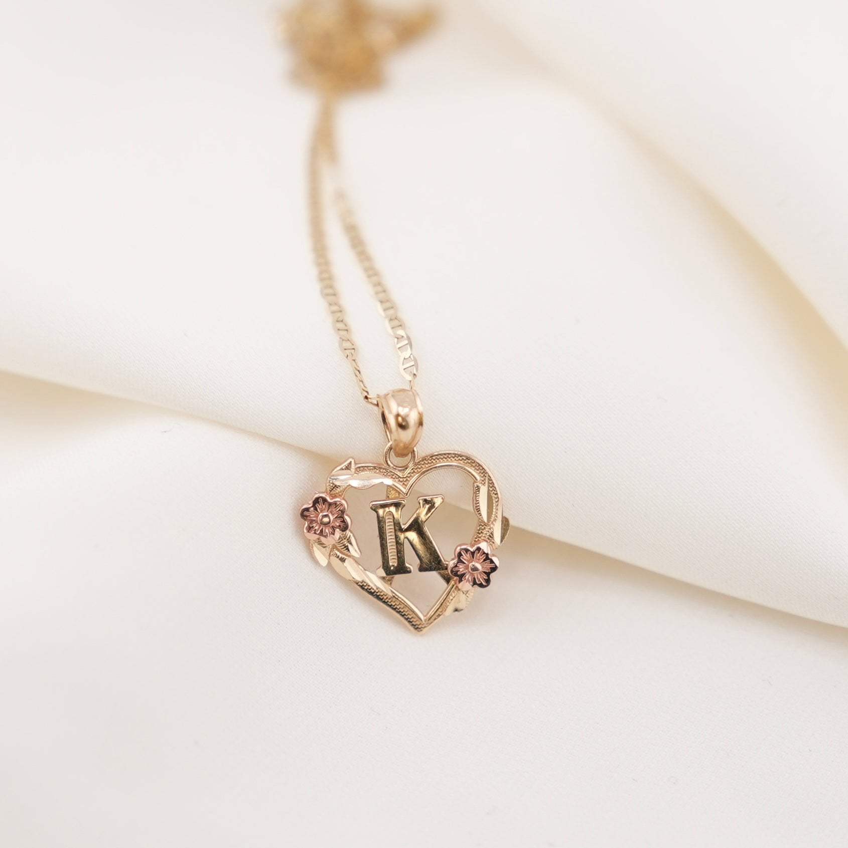 14k Gold Initial Chain Set