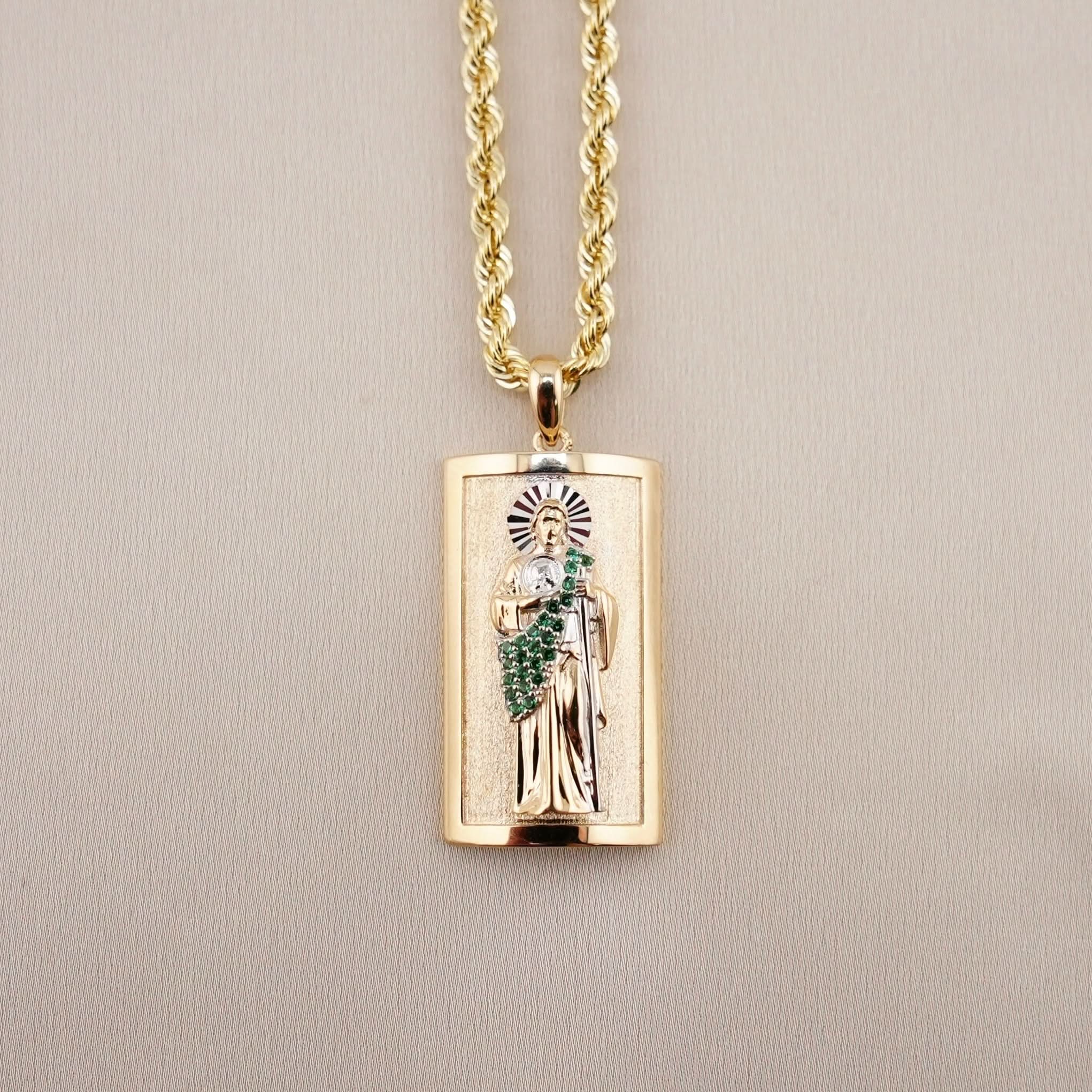 14k Gold San Judas Chain Set