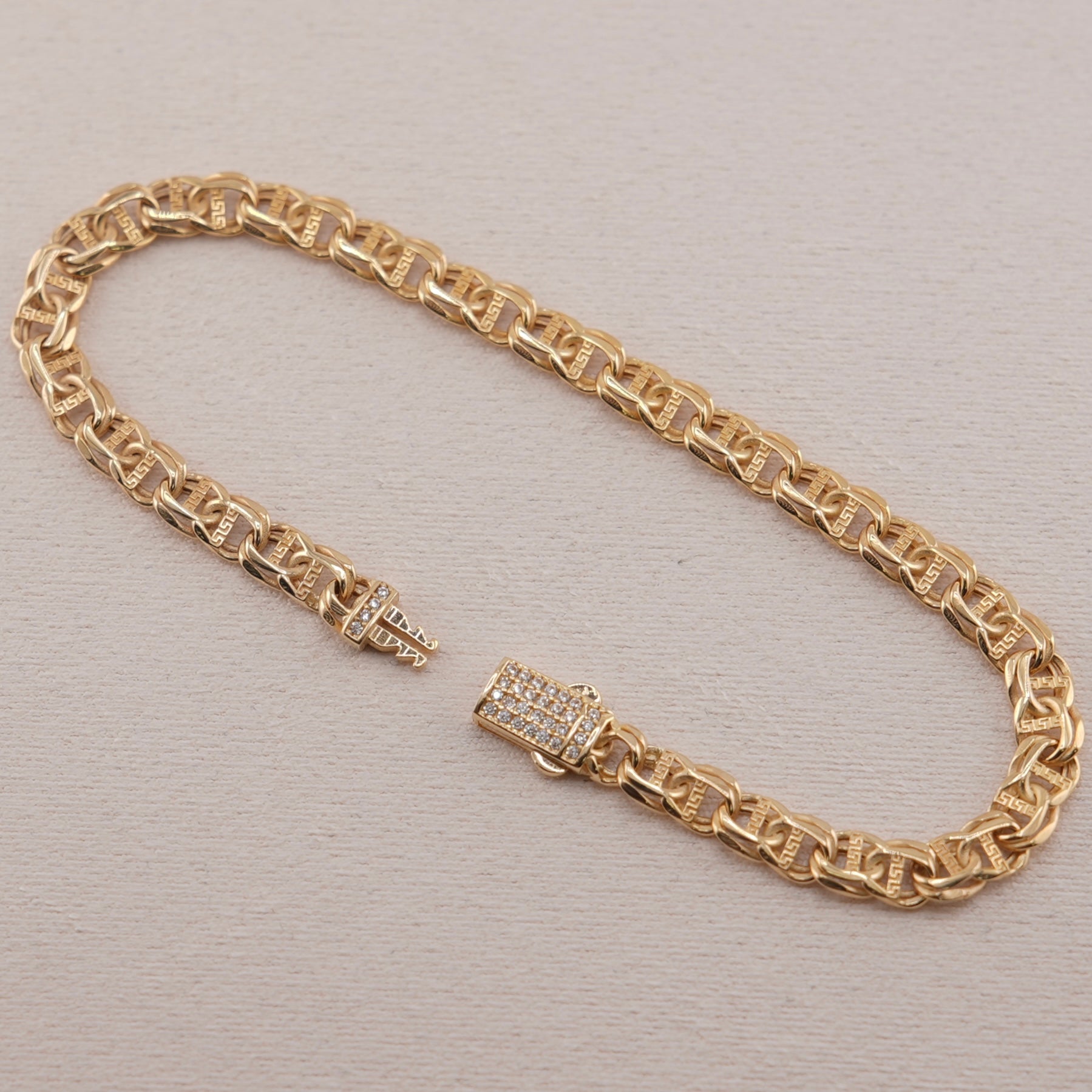 14k Gold Hollow Chino Link Bracelet 5mm