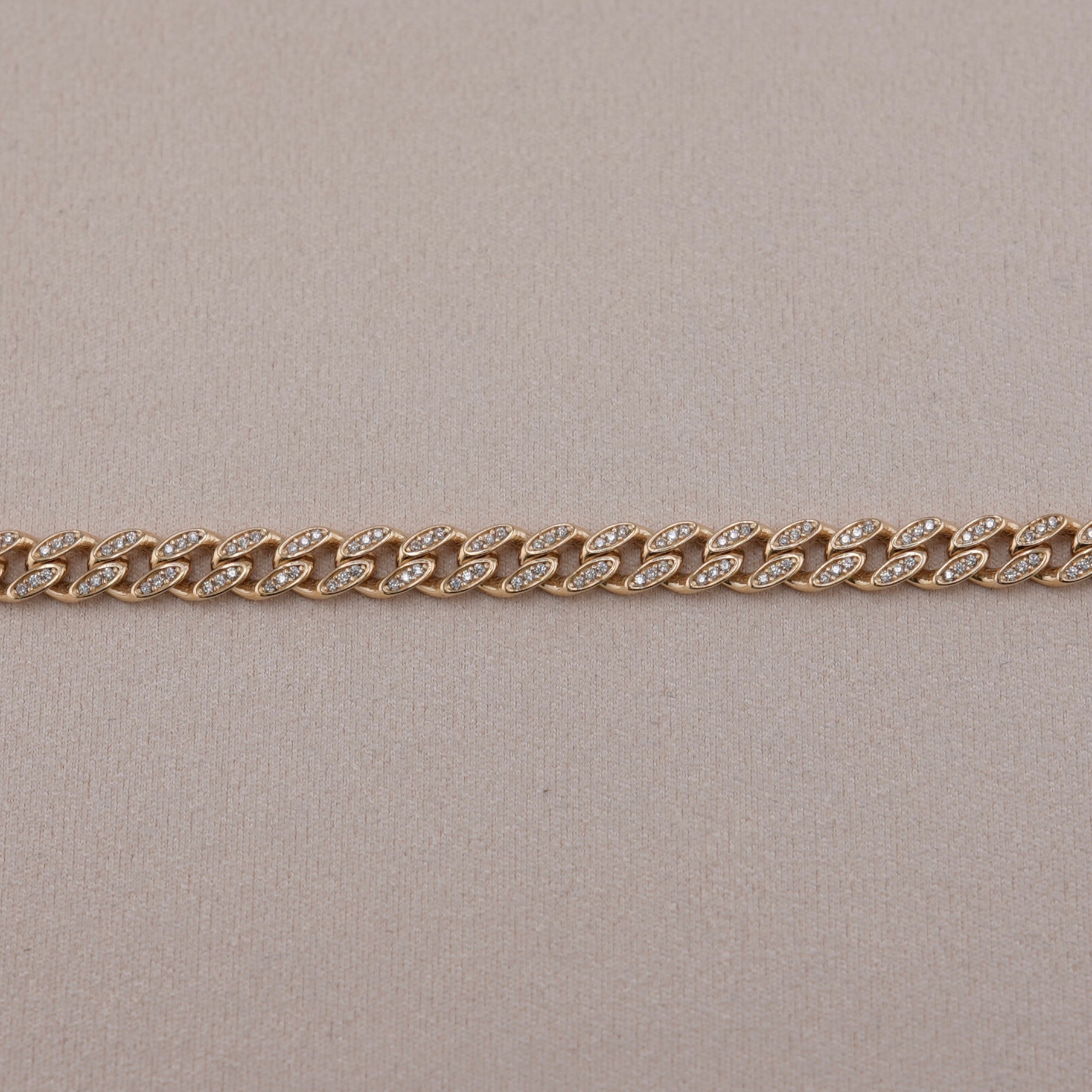 14k Gold Semi Solid Cuban  Bracelet