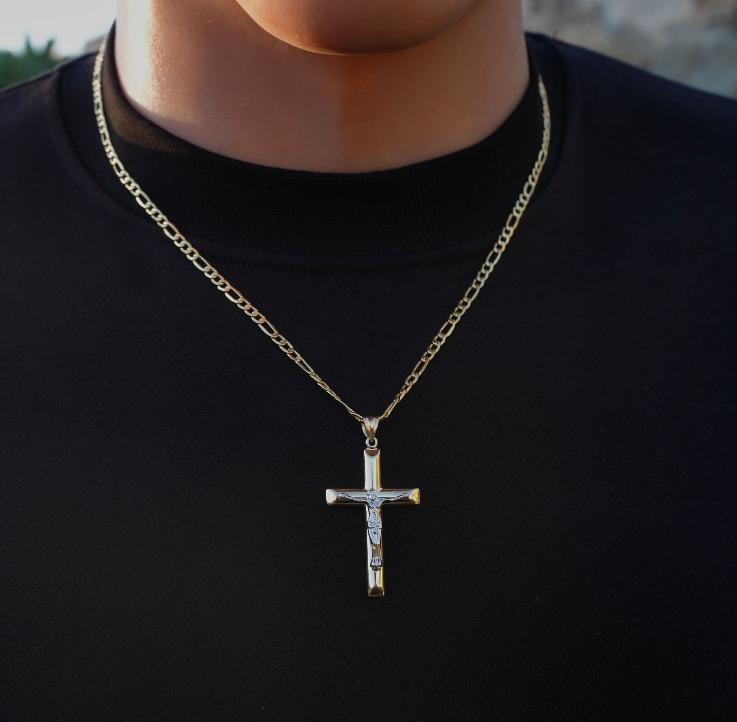 14k Gold Cross Pendant or Chain Set . PT-2528