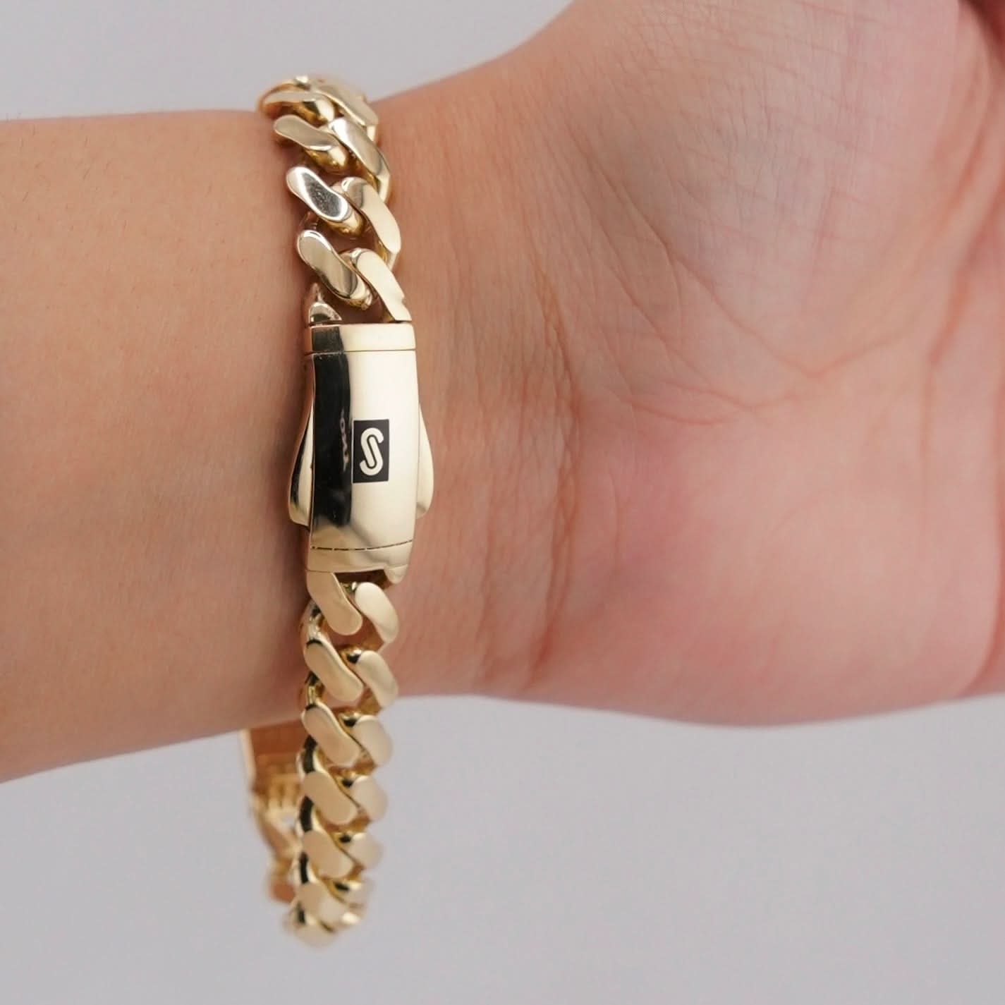 14k Gold Custom Hollow Monaco ID Bracelet