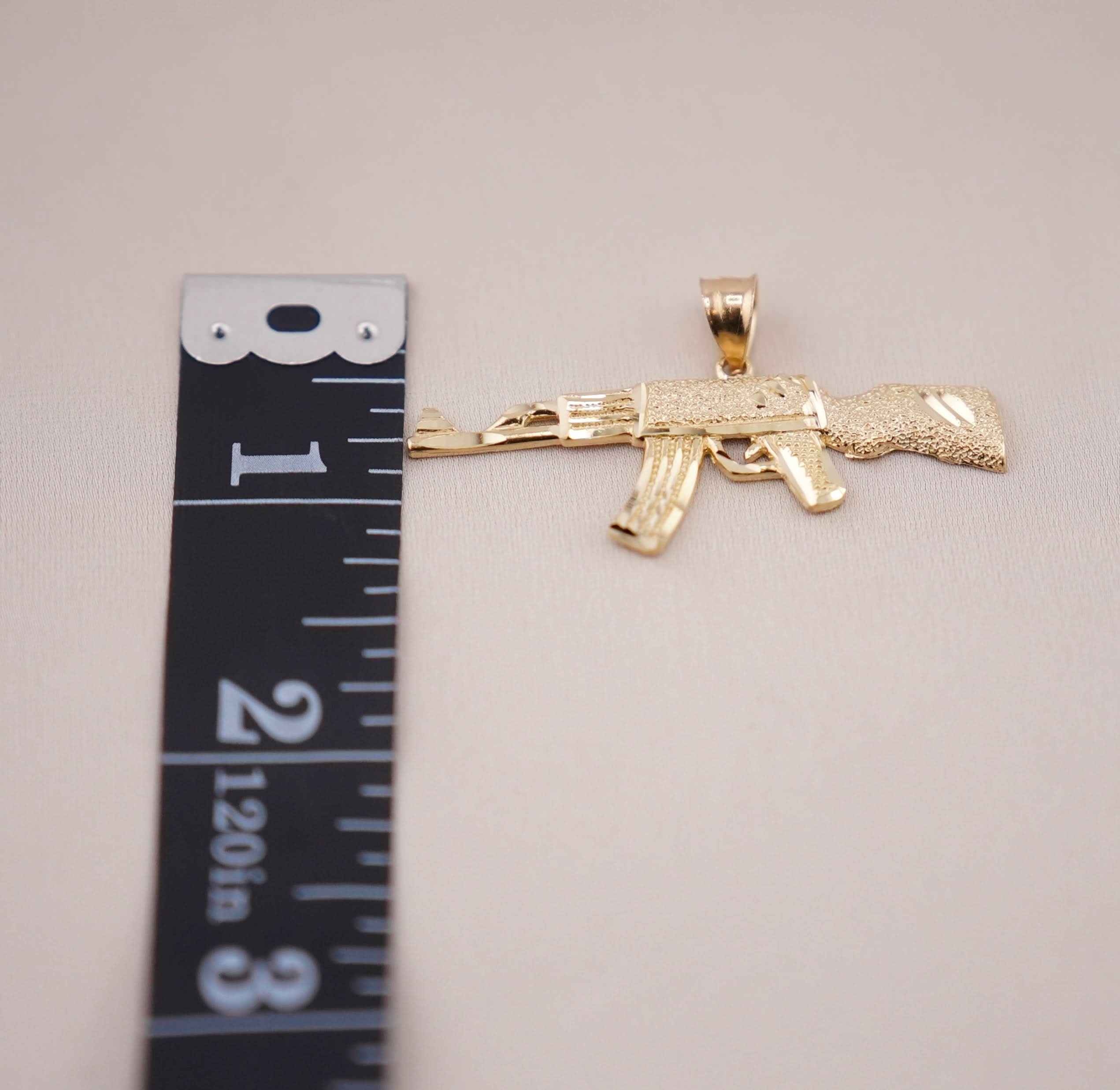 14k Gold Gun Pendant