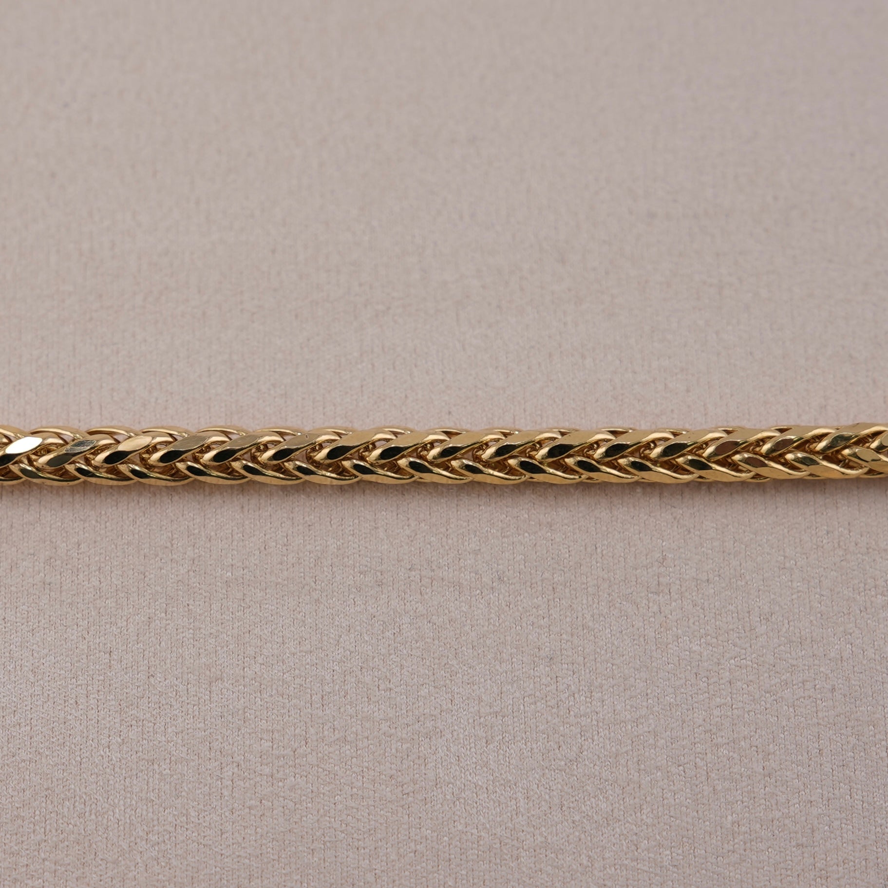 14k Gold Hollow Wheat Bracelet 5mm