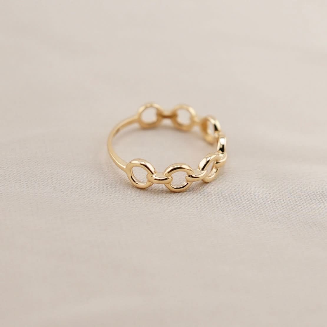14k Gold Chain Link Ring