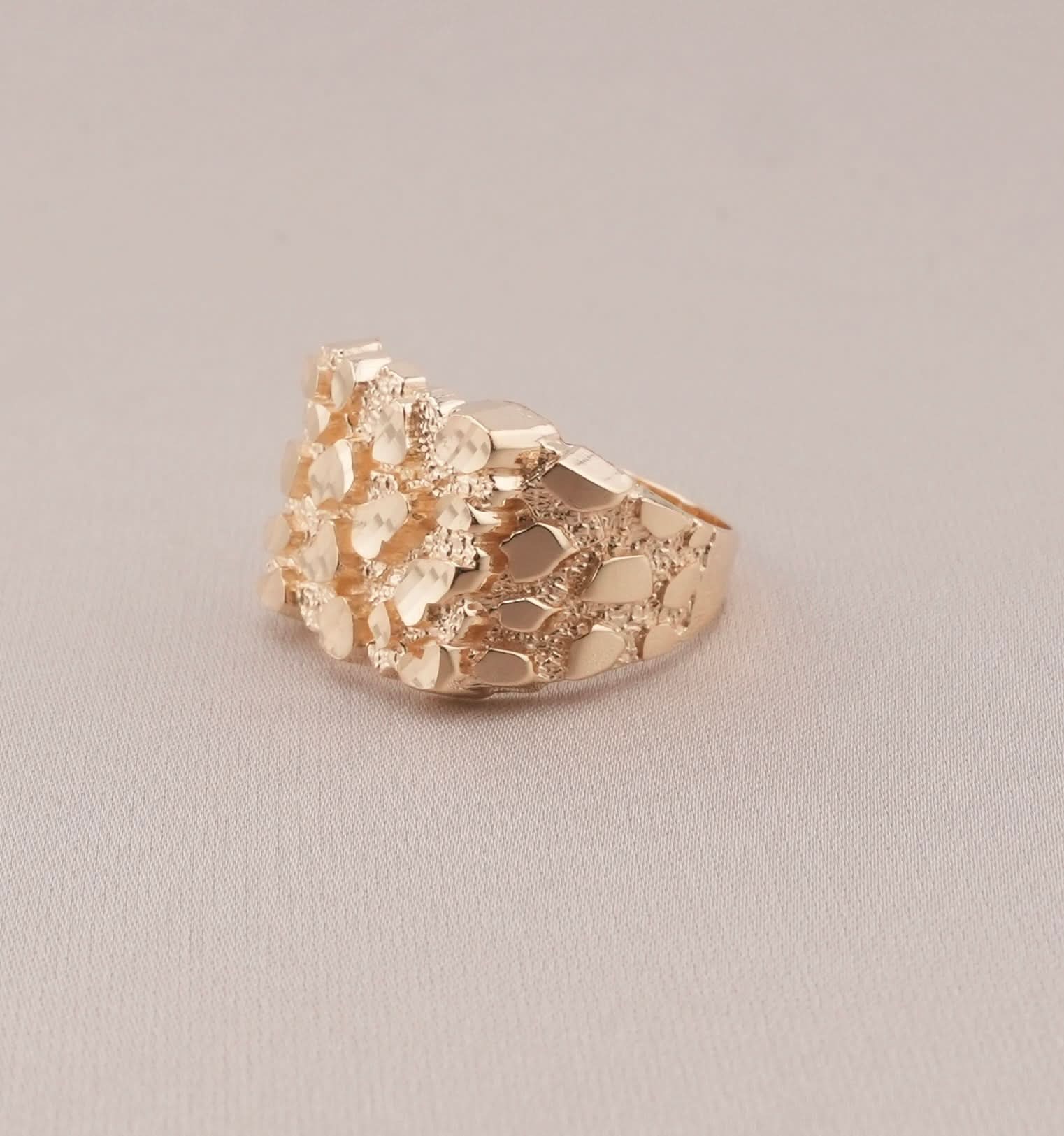 14K Gold Nugget Men's Ring