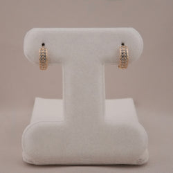 14k Gold CZ Huggie Earrings