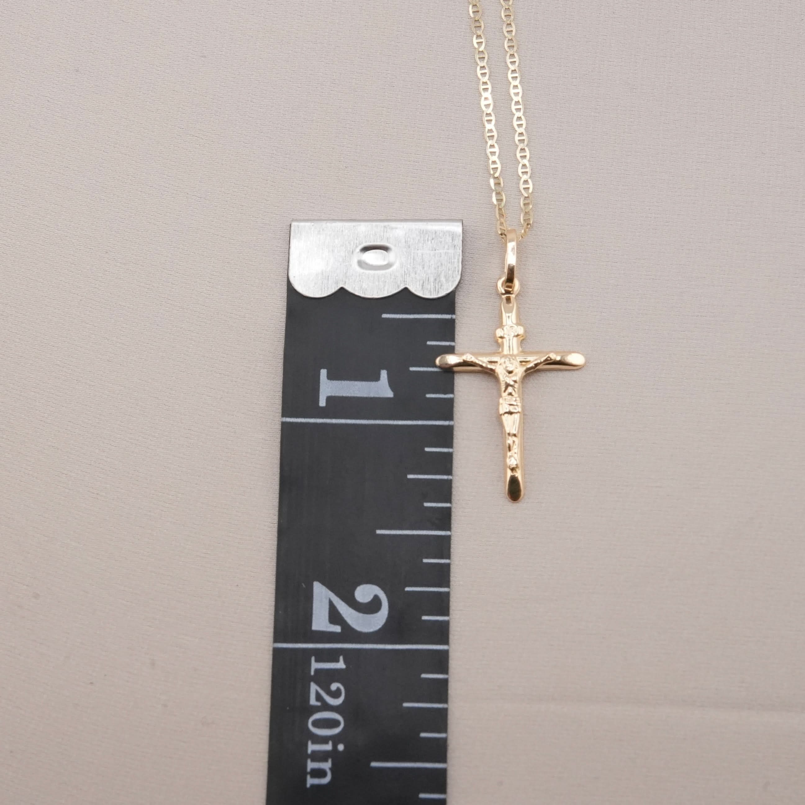 14k Gold Cross Chain Set
