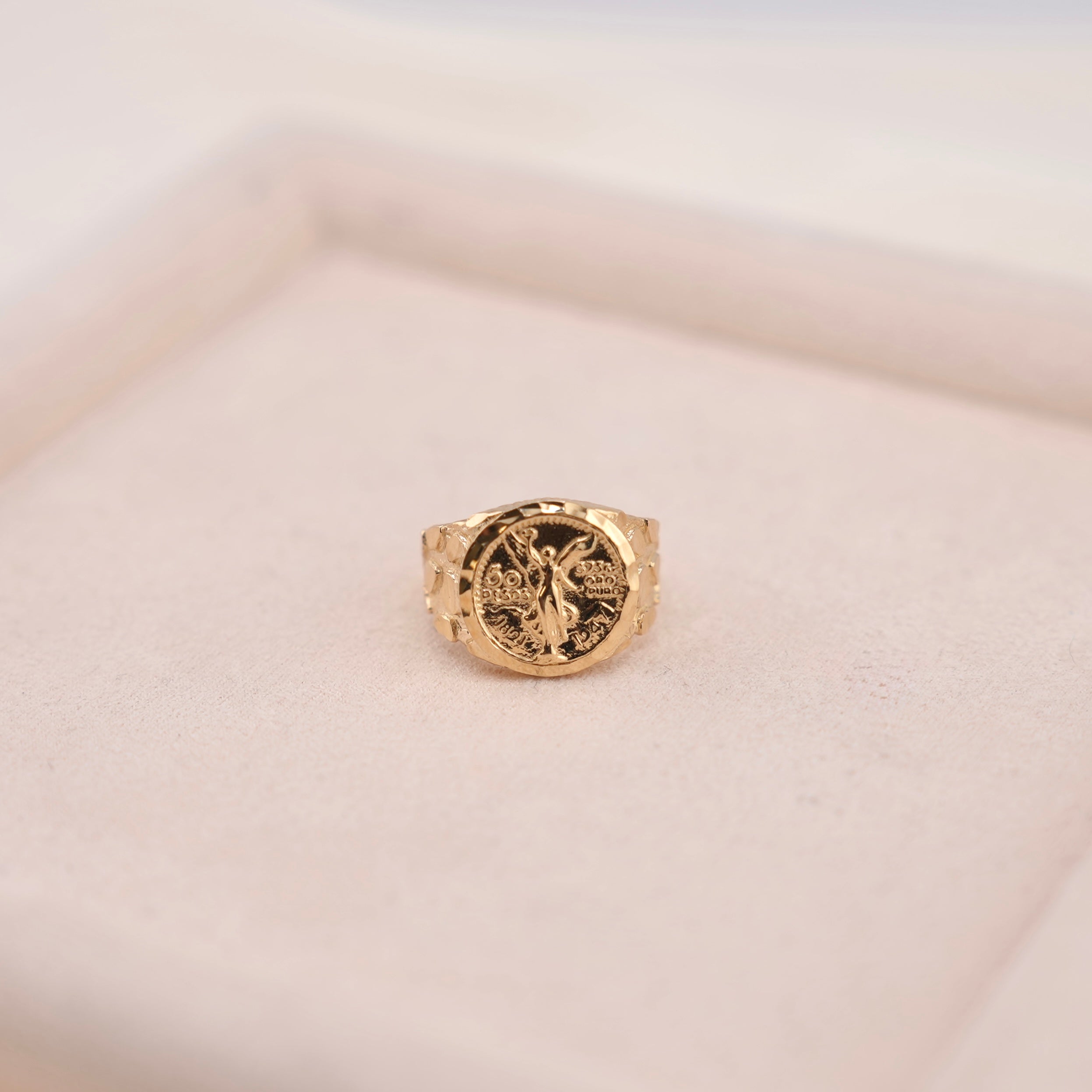 14k Gold Medium Centenario Style Ring