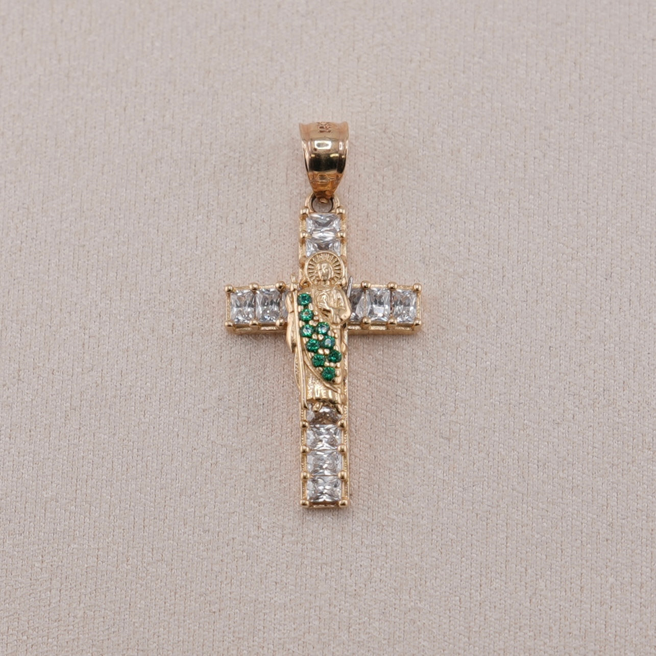 14k Gold San Judas Cross Pendant