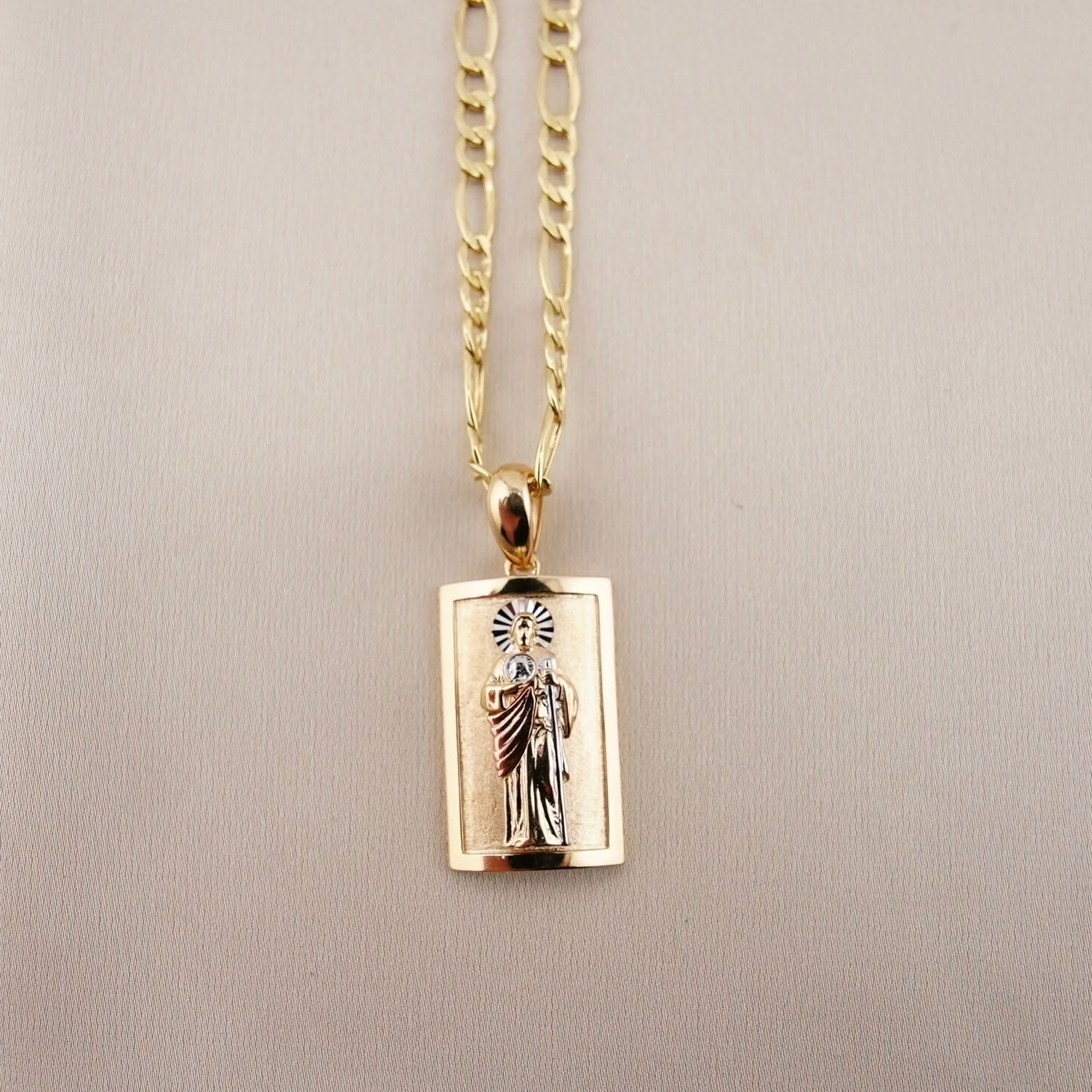 14k Gold San Judas Chain Set