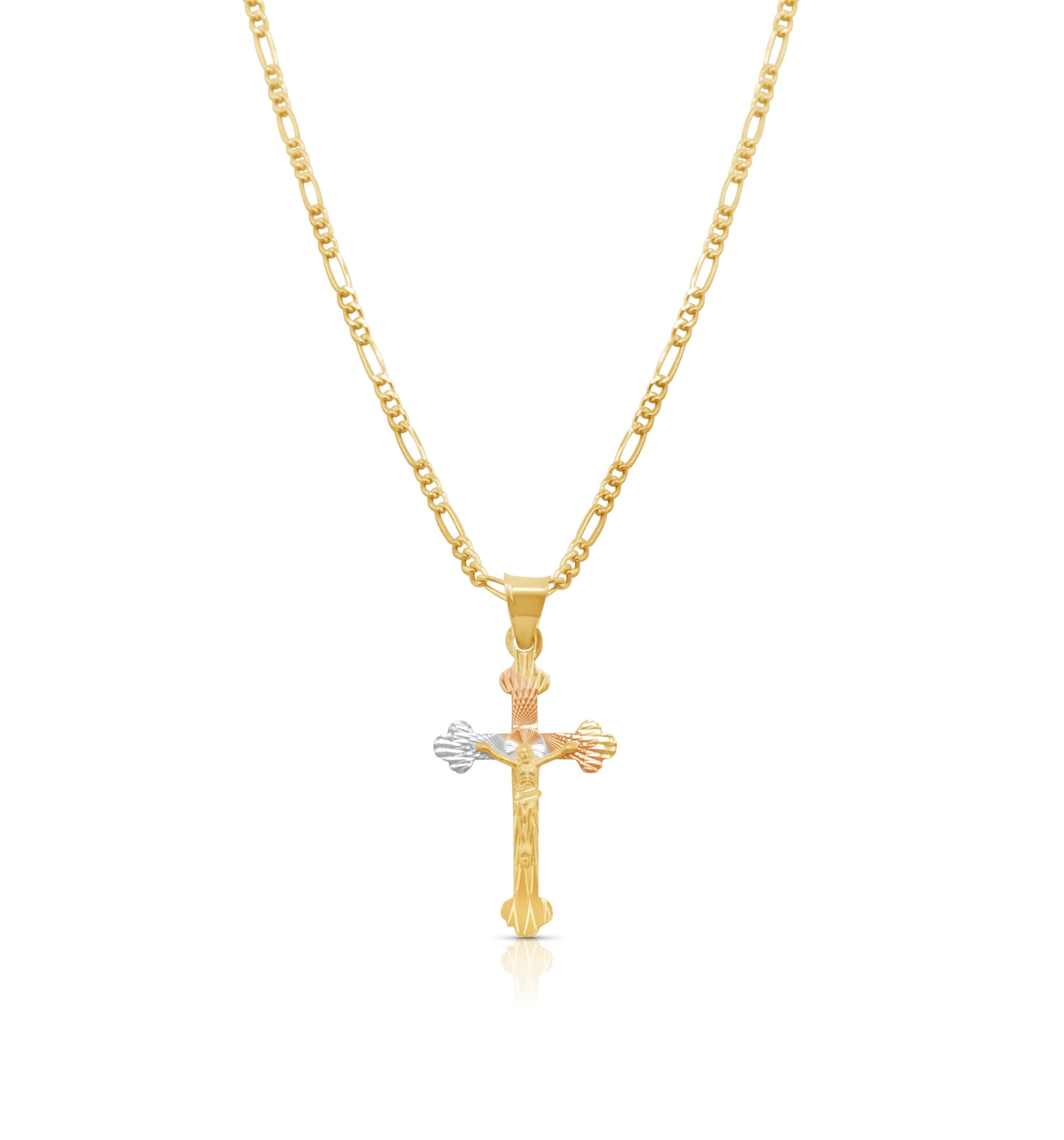 14k Gold Cross Chain Set . PT-