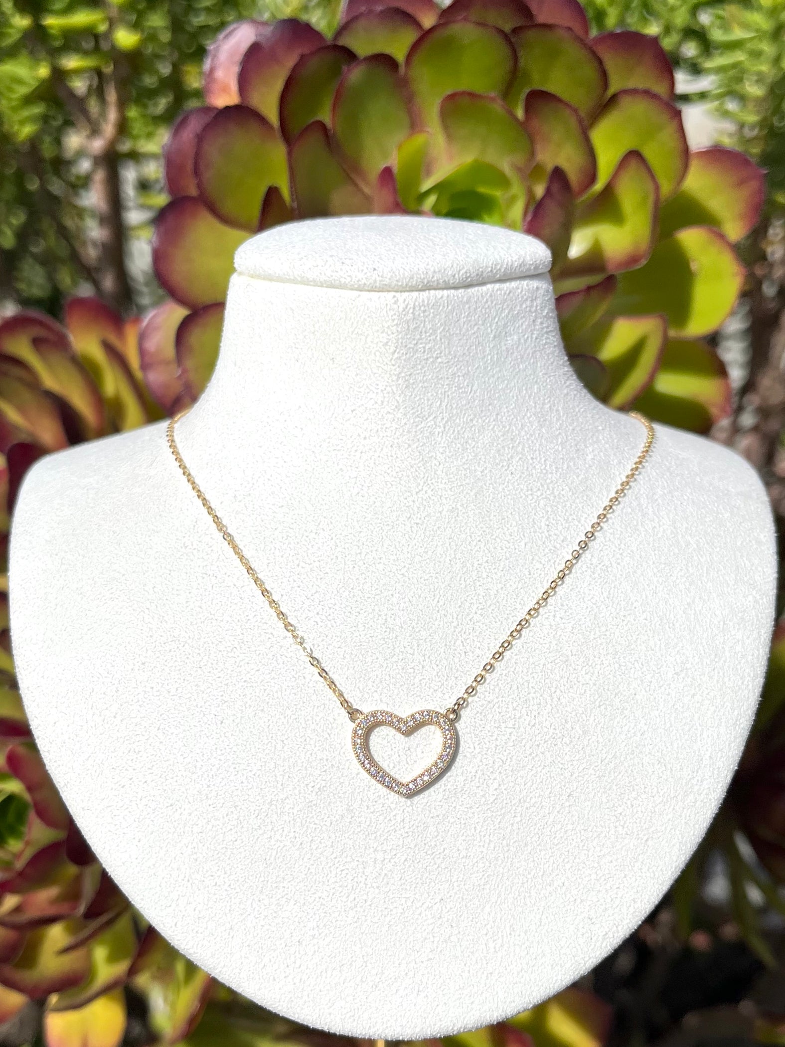 14K Gold Women’s Heart Necklace — AB and J