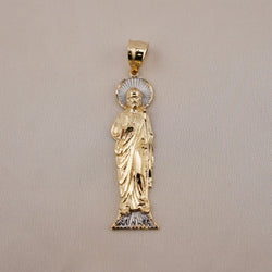 14k Gold Large San Judas Pendant