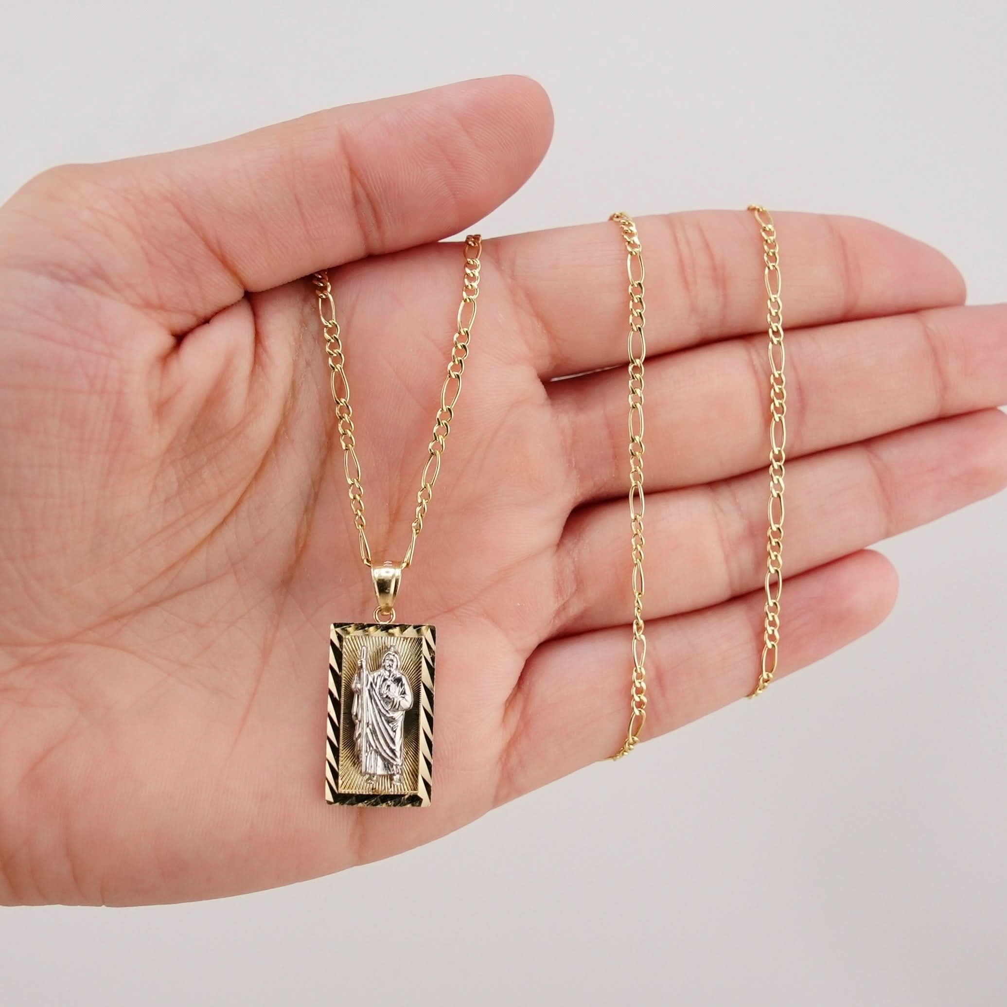 14k Gold San Judas Chain Set