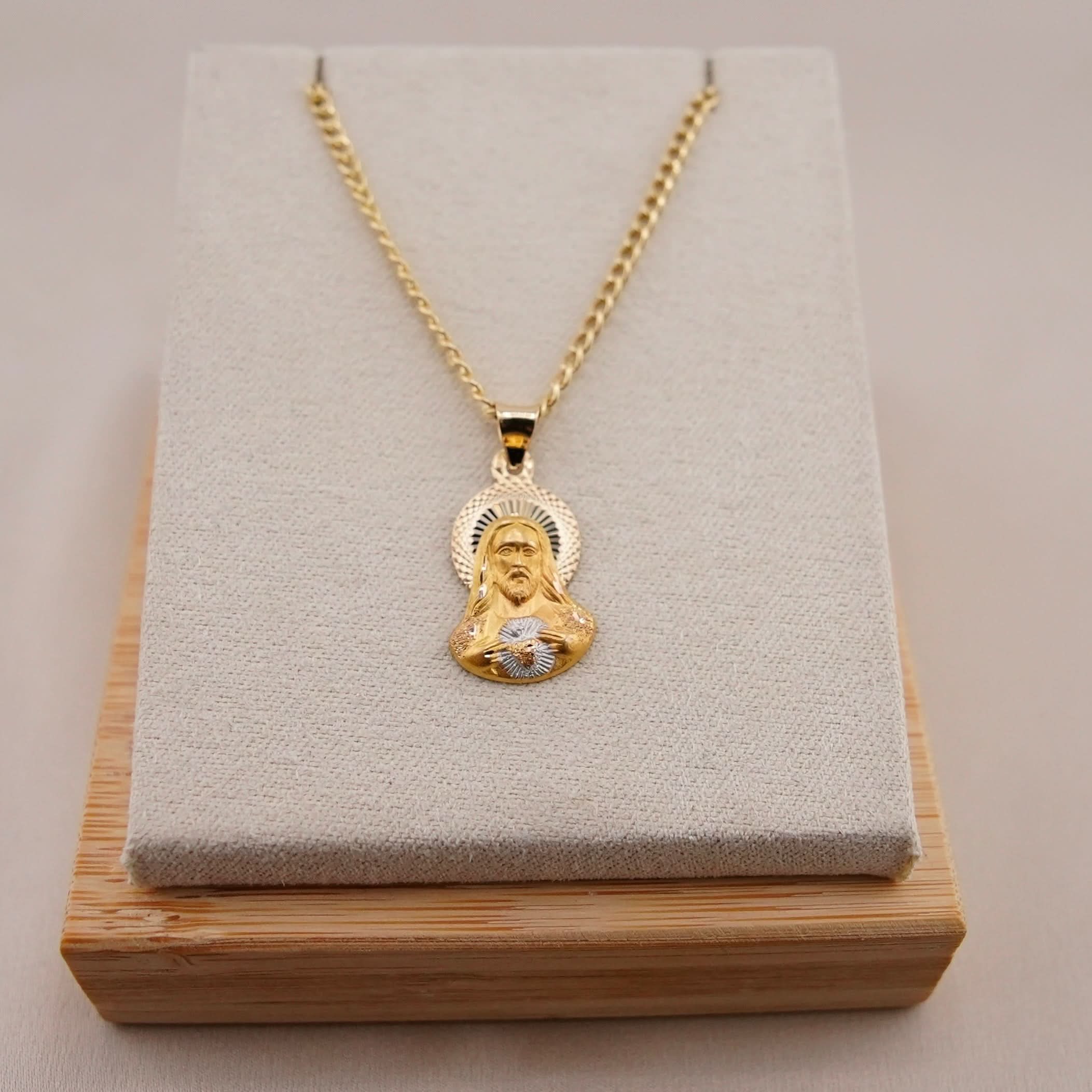 14k Gold Mini Jesus Chain Set